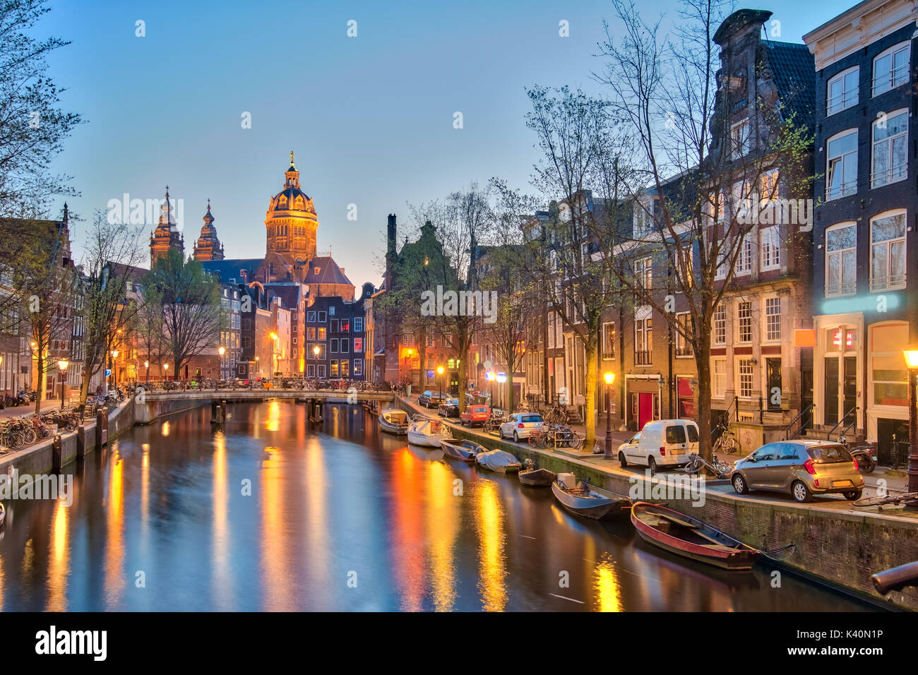 Stadtbild von Amsterdam in den Niederlanden. Stockfoto