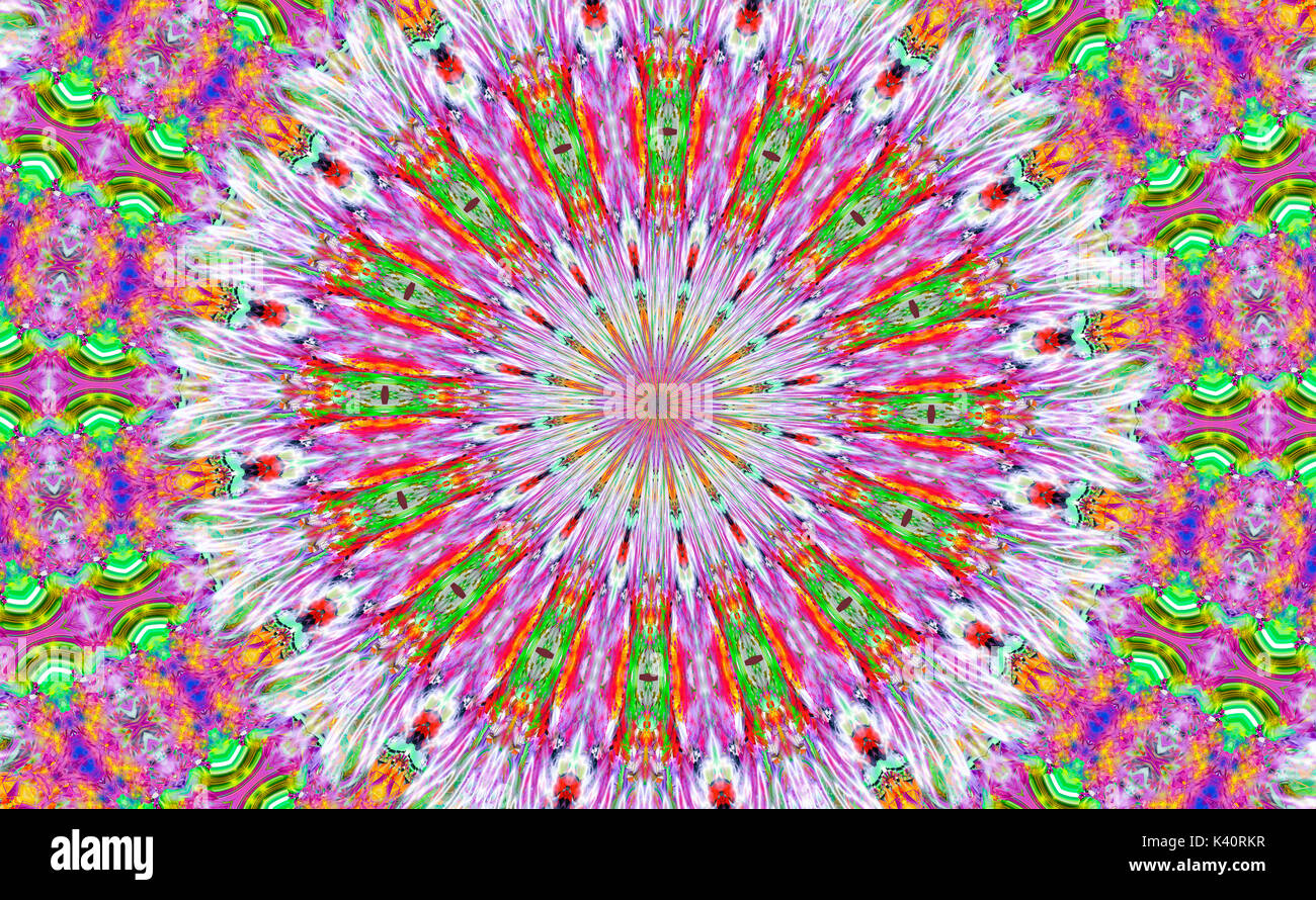 Bunte, psychedelisches Kaleidoskop Muster Stockfoto