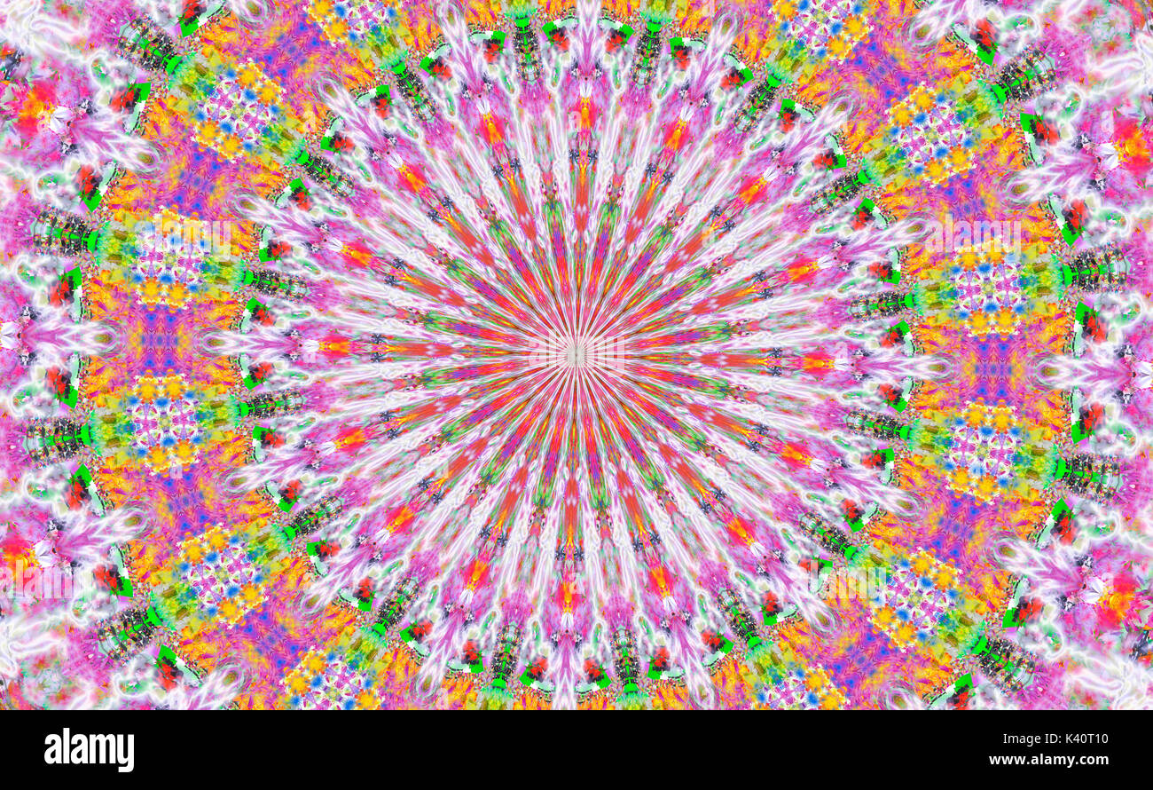 Bunte psychedelische Kaleidoskop Muster Stockfoto