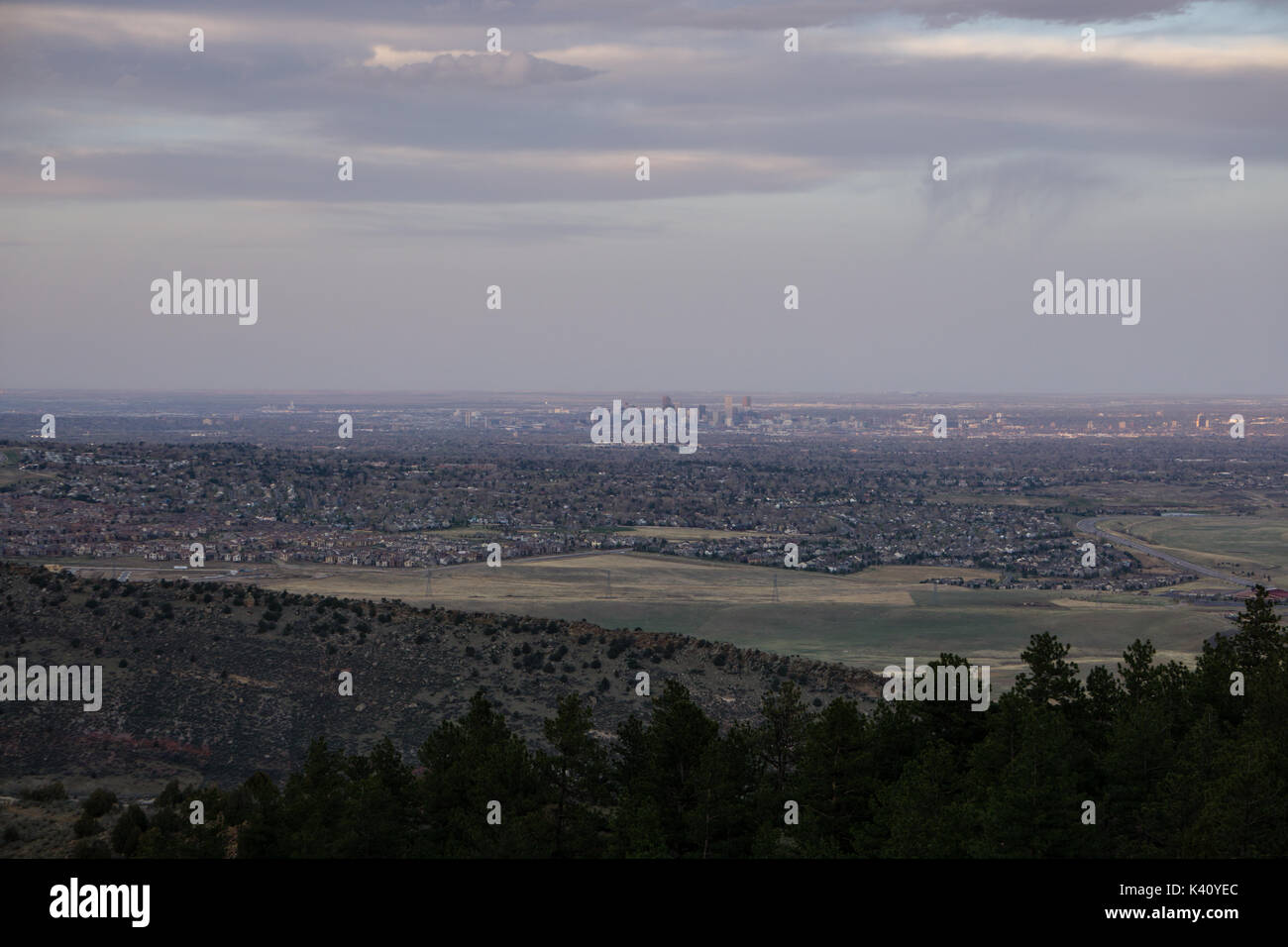 Vom Mount Falcon Park in Morrison, Colorado. Stockfoto