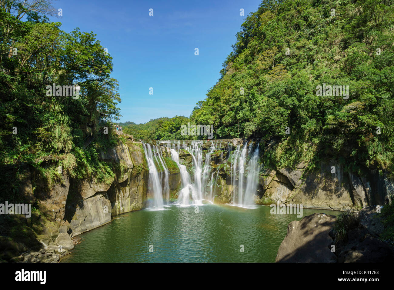 Morgen Blick auf die berühmte Shifen Wasserfall an der neuen Stadt Taipei, Taiwan Stockfoto