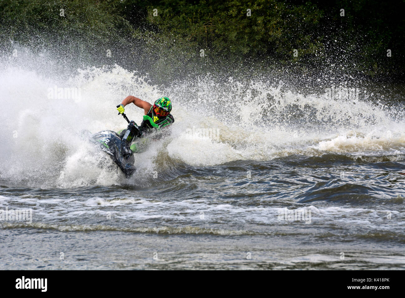 Jet ski Racing bei Kingsbury Wasserpark, Warwickshire, Großbritannien Stockfoto