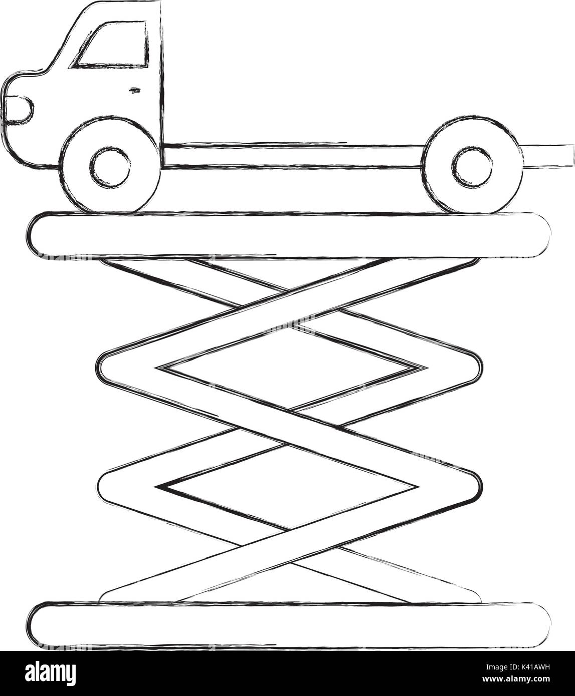 Abschleppwagen Seitenansicht Plattform Service Wartung Stock Vektorgrafik Alamy