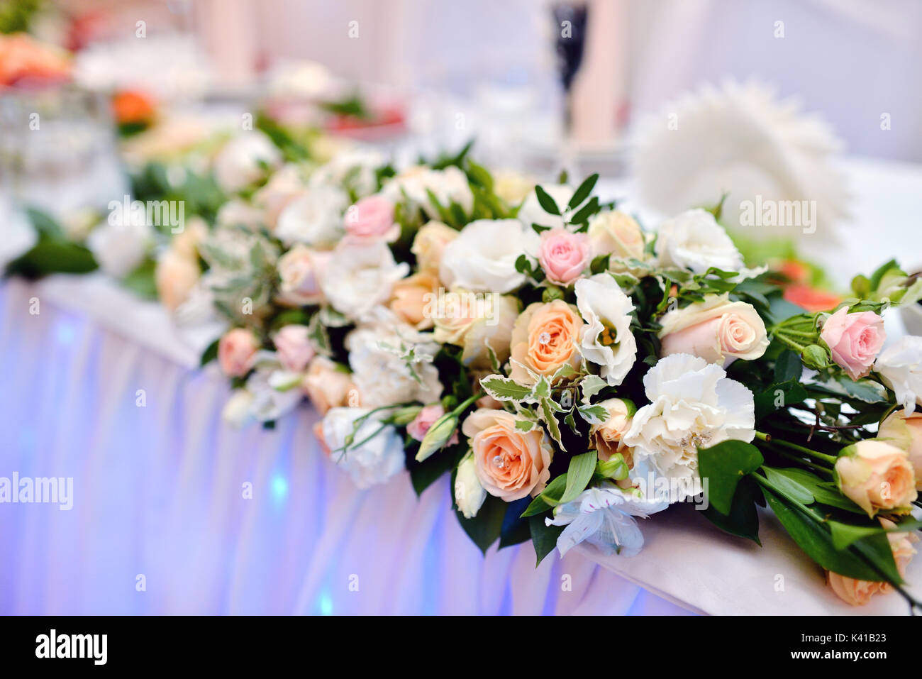 Schöne Hochzeit restaurant für Verbindung Stockfoto