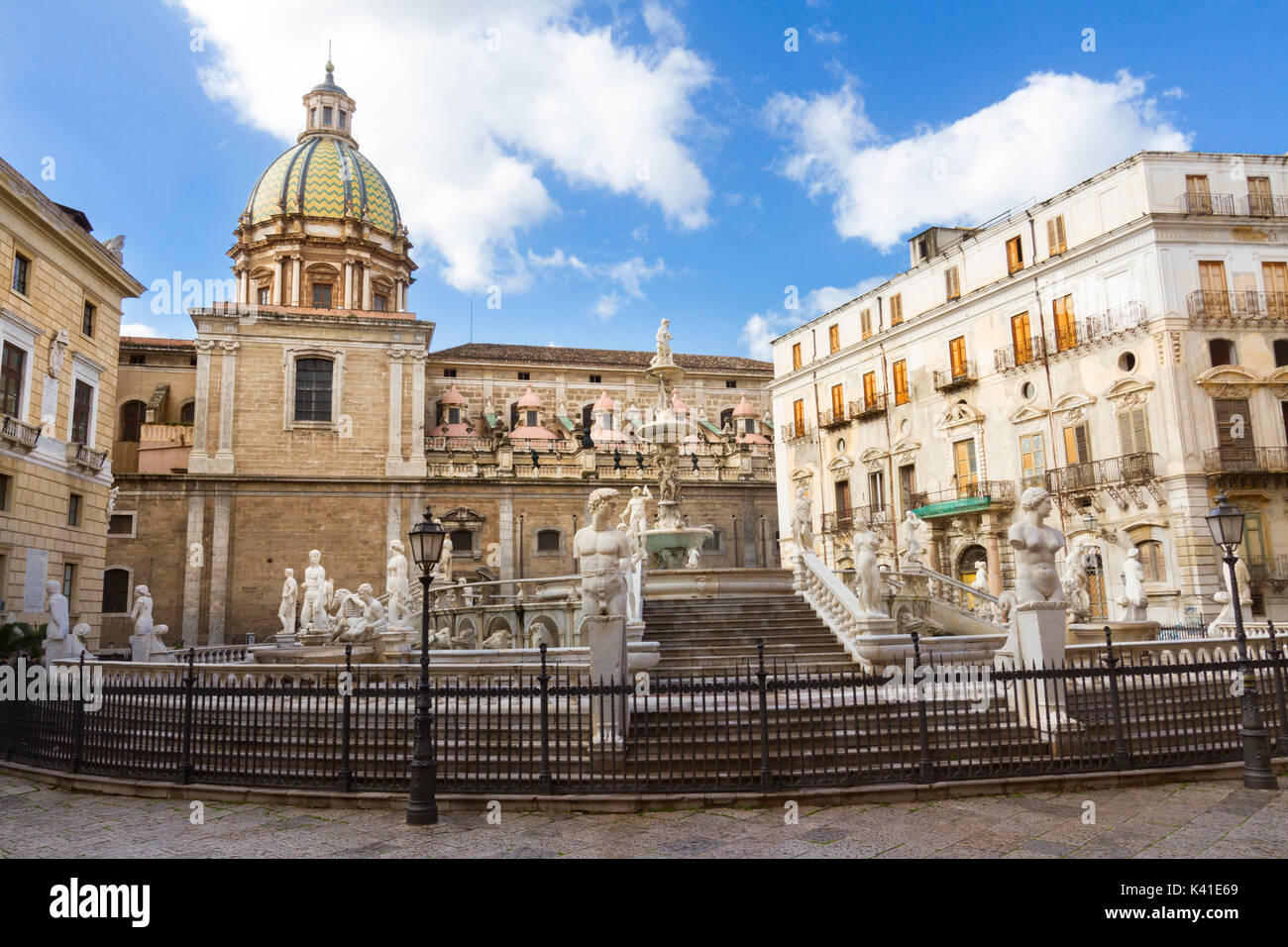 Fontana Pretoria in Palermo, Sizilien, Italien Stockfoto