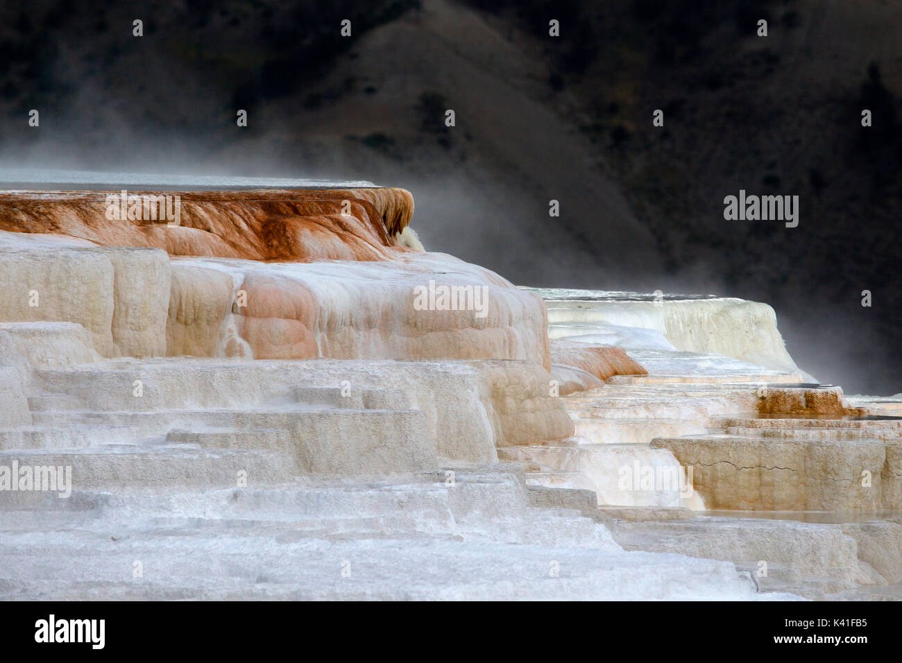 Mammoth Hot Springs, USA Stockfoto