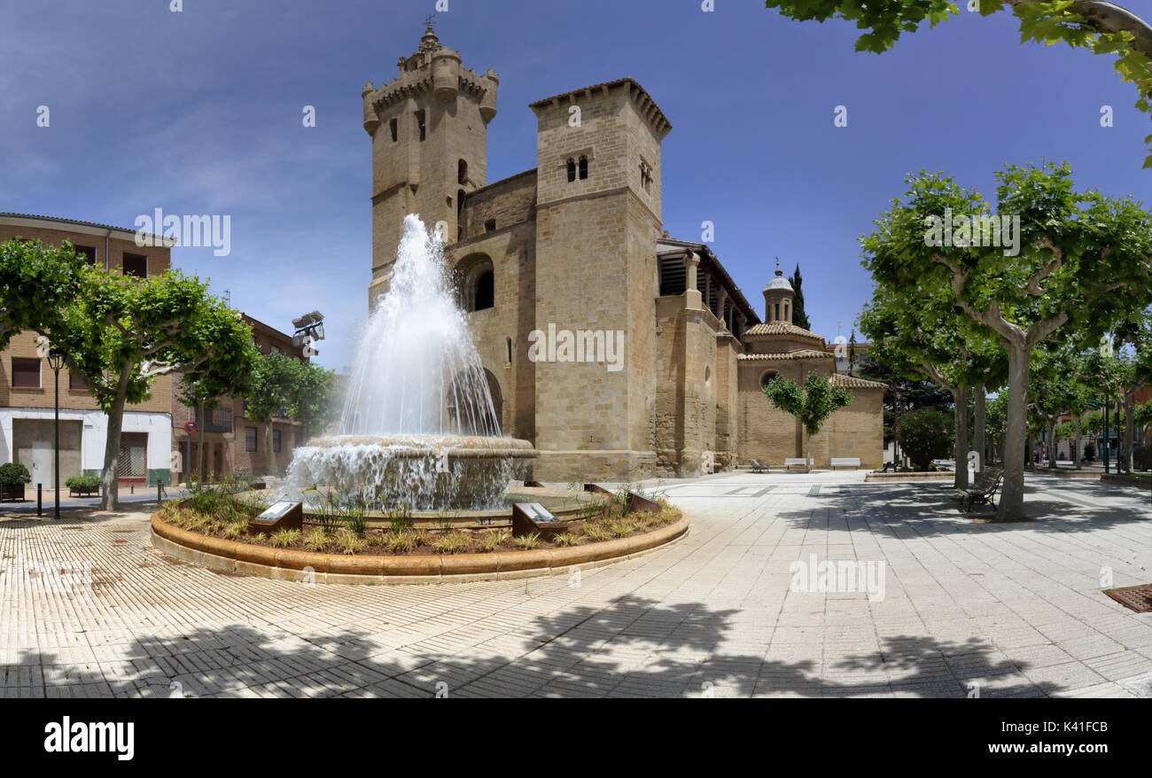 Die Iglesia de San Salvaro romanische Kirche in Ejea de los Caballeros, Aragon, Spanien Stockfoto