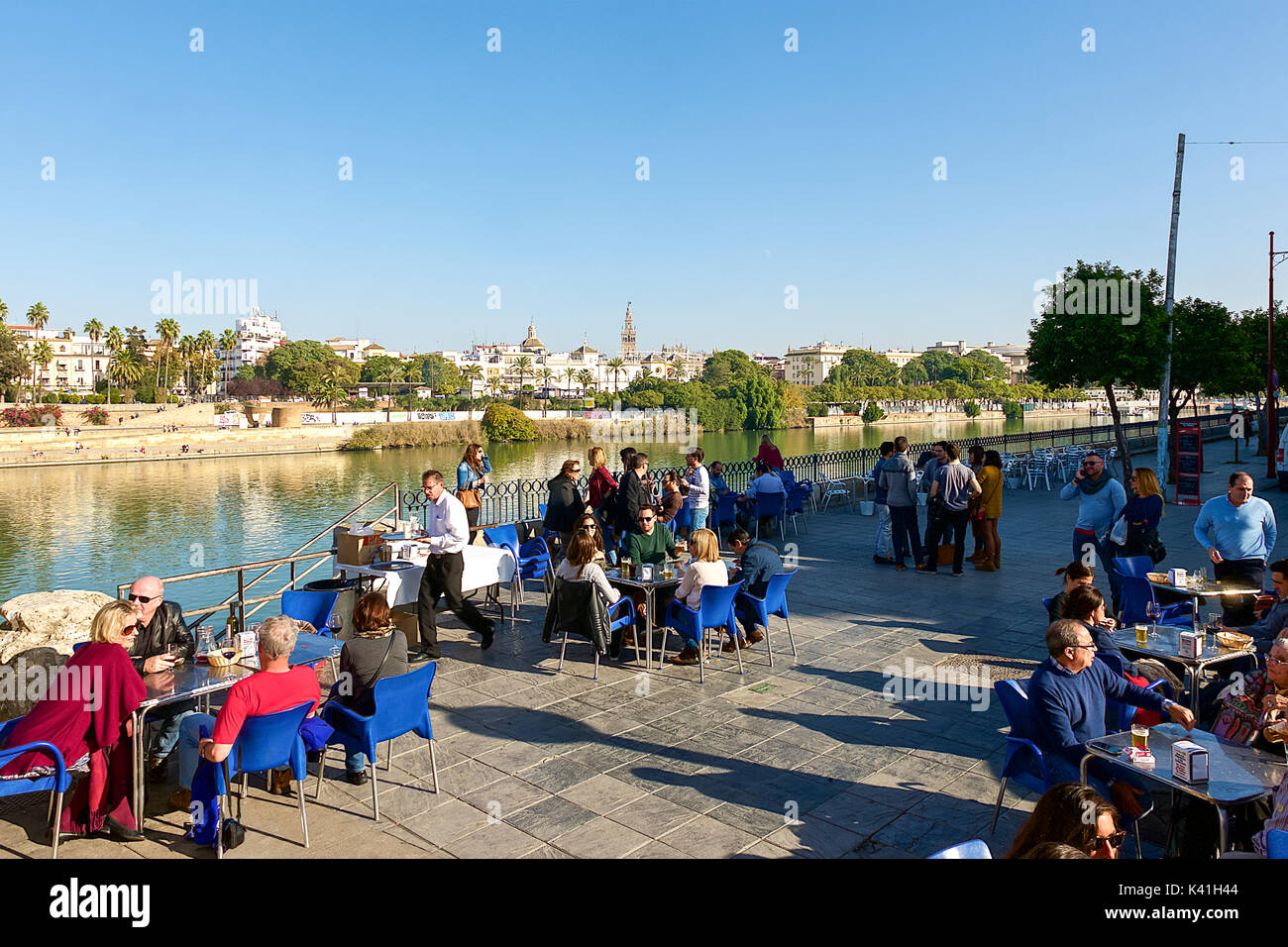 Restaurant in Triana, Sevilla, Spanien Stockfoto