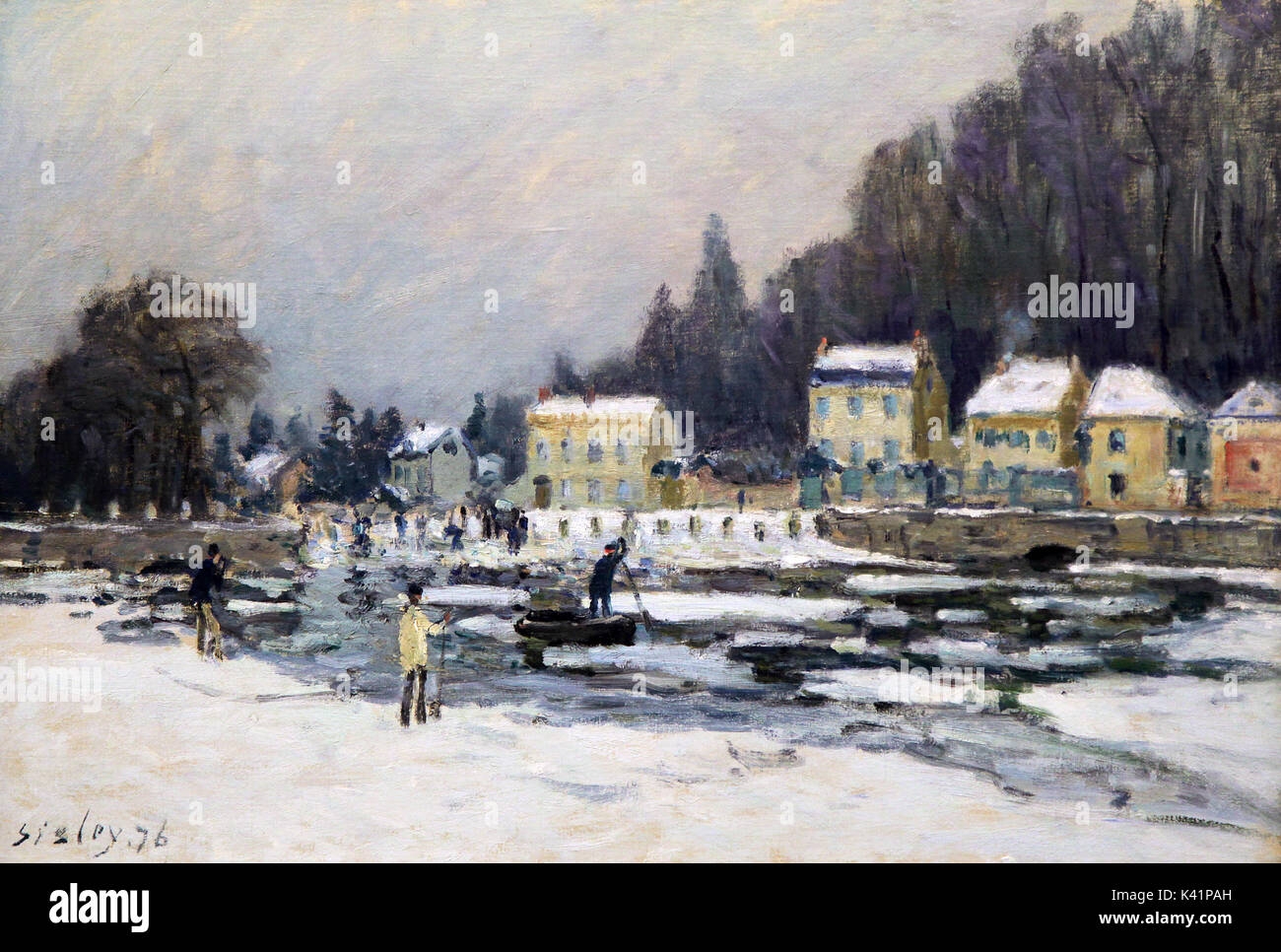 Le debacle de la seine ein Port-Marly 1876 Gemälde von Alfred Sisley 1839-1899.Impressionist Landschaftsmaler in Frankreich mit einer britischen Staatsbürgerschaft geboren Stockfoto