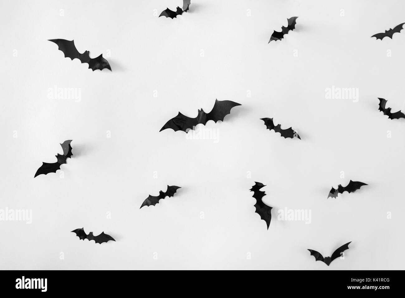 Halloween Dekoration der Fledermäuse auf weißem Hintergrund Stockfoto