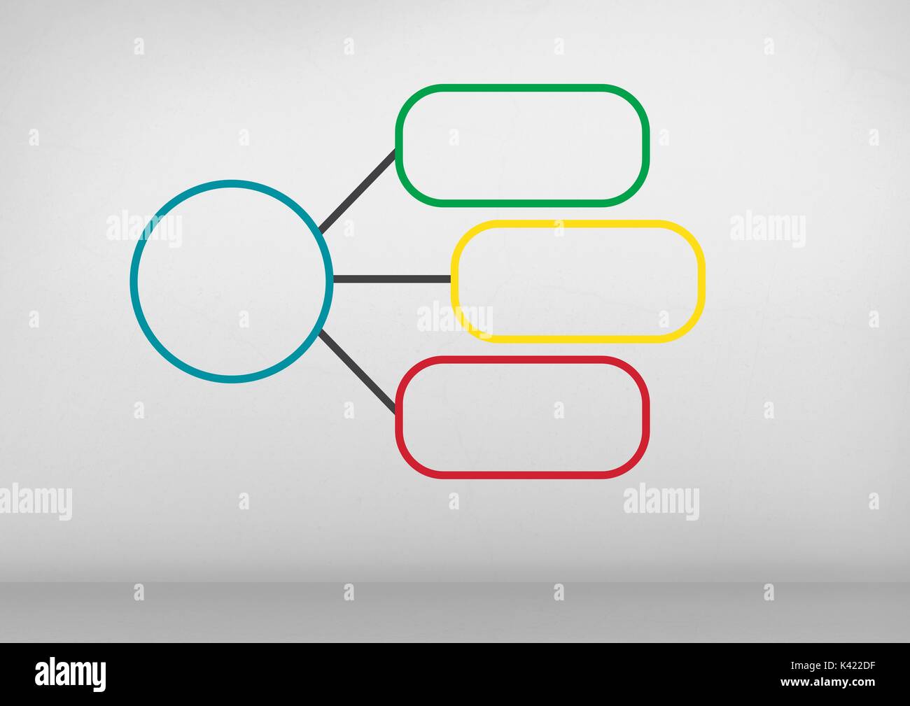 Digital composite von bunten Mind Map über hellen Hintergrund Stockfoto