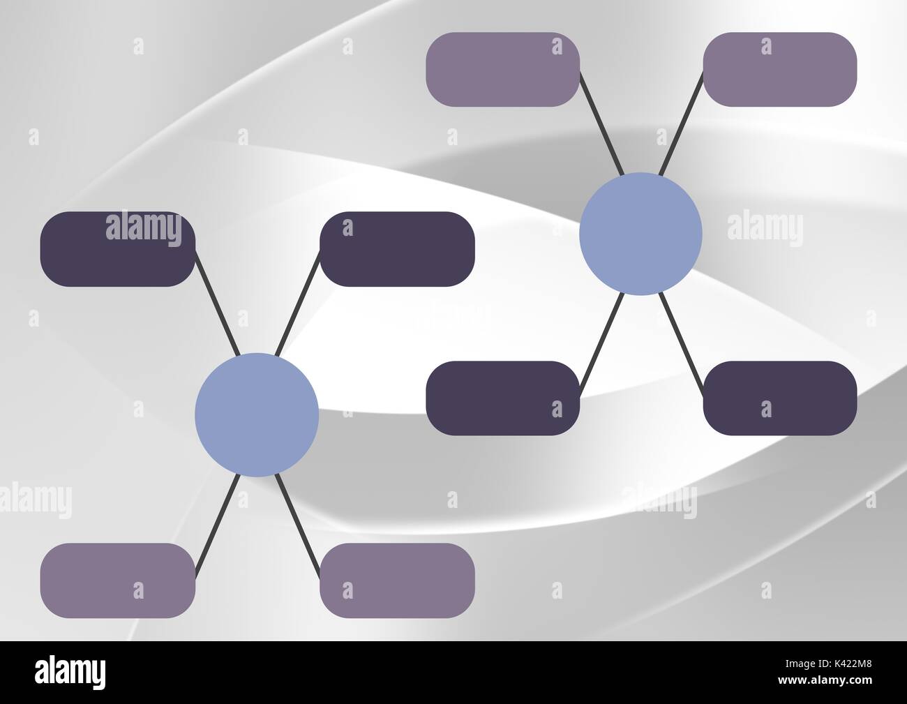 Digital composite von bunten Mind Map über hellen Hintergrund Stockfoto