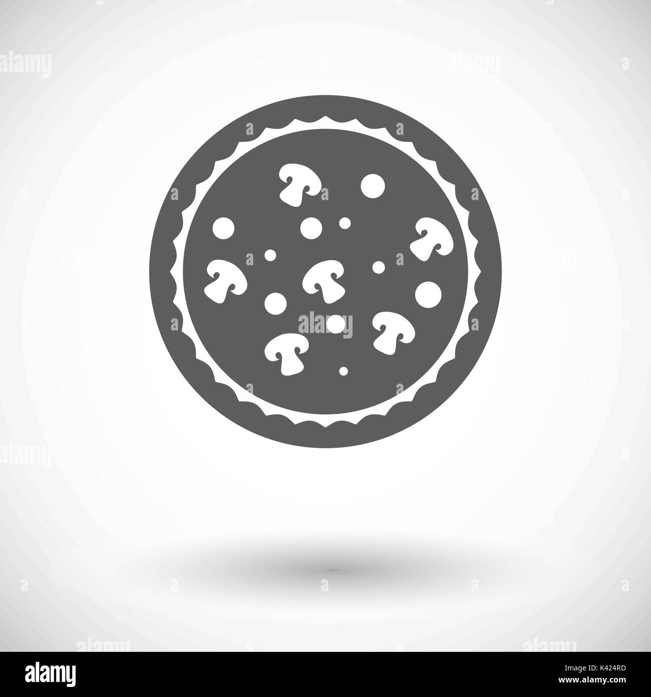 Pizza. Einzelne flache Symbol auf weißem Hintergrund. Vektor-Illustration. Stock Vektor