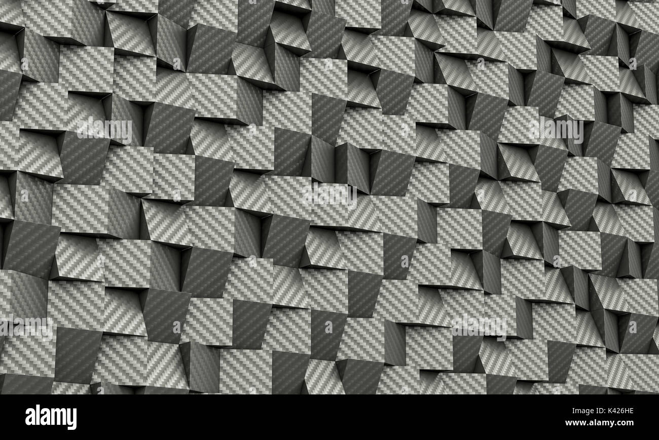 Geometrische carbon Hintergrund 3D Rendering image Stockfoto