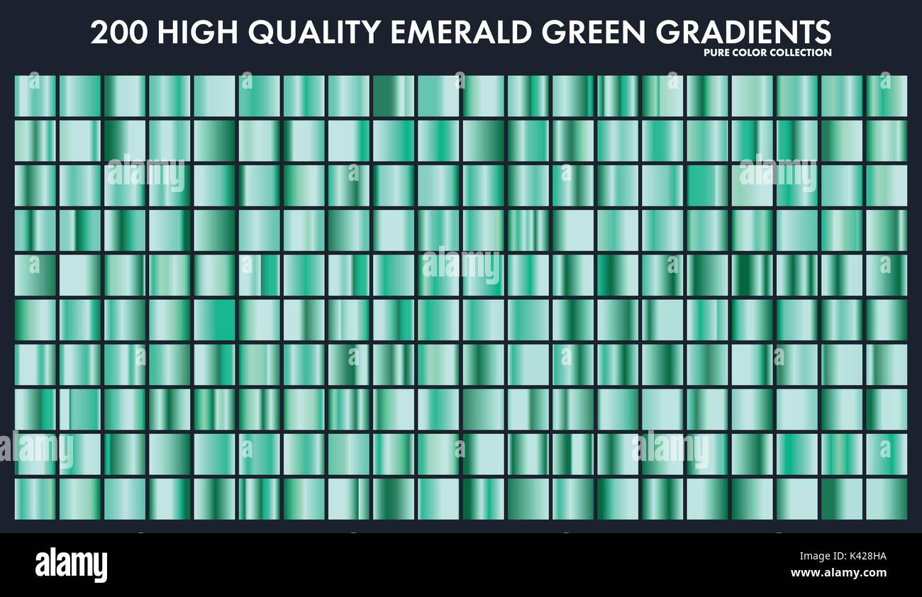 Grren Emerald chrome Gradient, muster, vorlage. Natur, Gras, Farben für Design, Sammlung von hochwertigen Gradienten. metallische Textur, glänzendes Metall Hintergrund. Geeignet für Text, Mockup, Banner, Band Stock Vektor