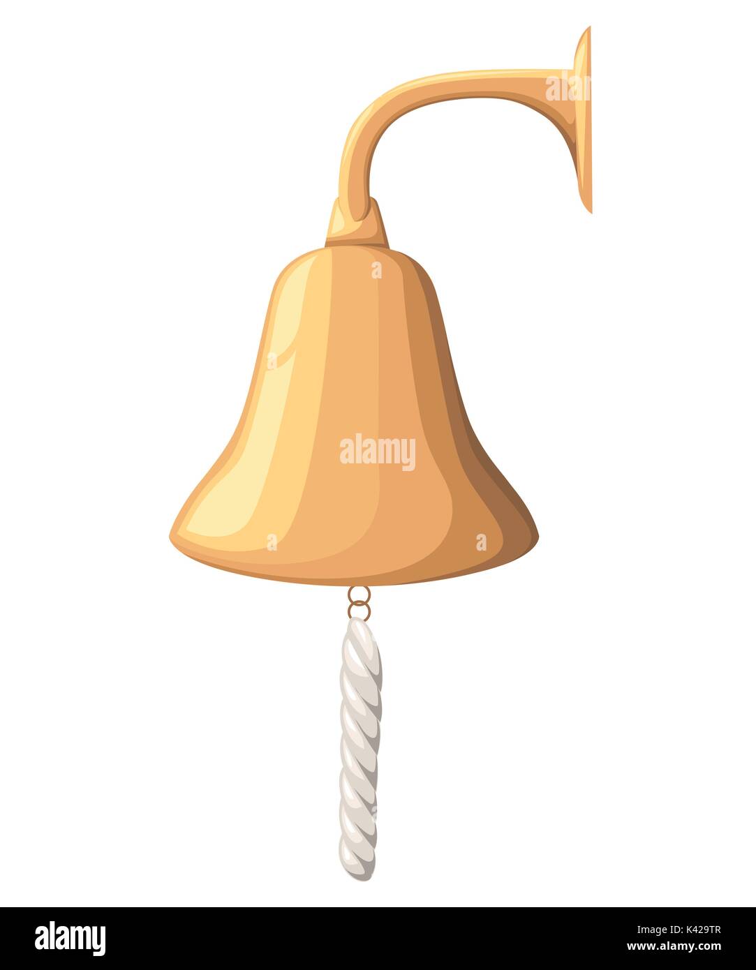 Glockensymbol flach. Single Bildung Symbol aus der großen Schule, Universität flach. Web site Seite und mobile App Design Vector Illustration Stock Vektor