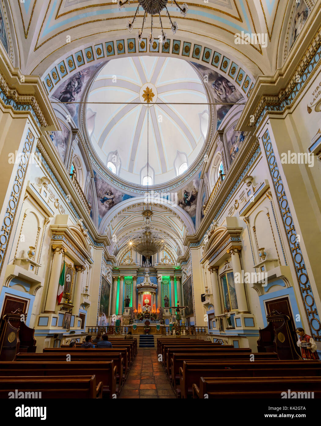 Puebla, FEB 18: Innenansicht des Tempels von 'La Santa Vera Cruz de la Concorde' am 18.Februar 2017 In Puebla, Mexiko Stockfoto