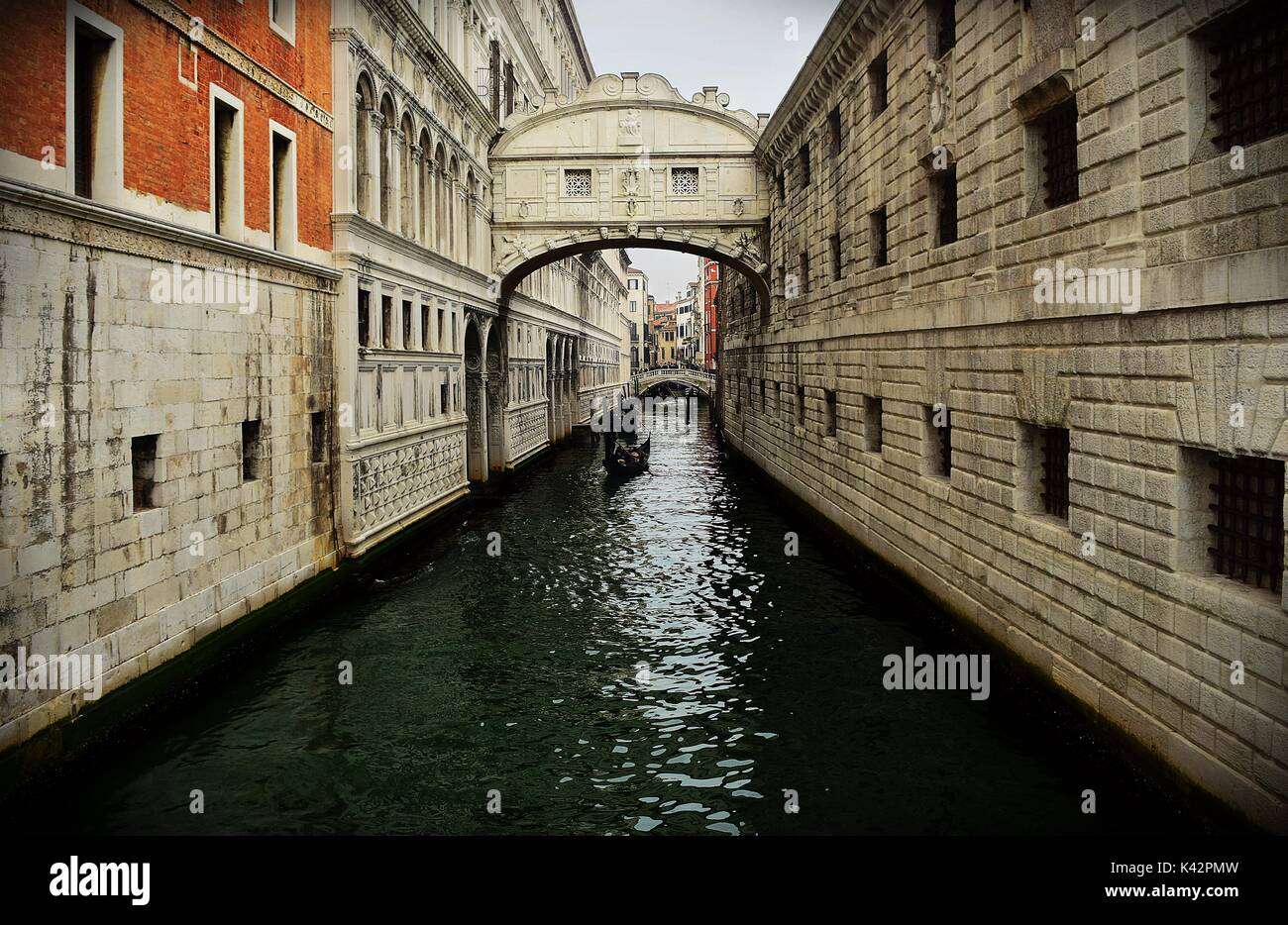 Der Seufzerbrücke, Ponte dei Sospiri, in der Stadt Venedig, Venedig, Italien Stockfoto