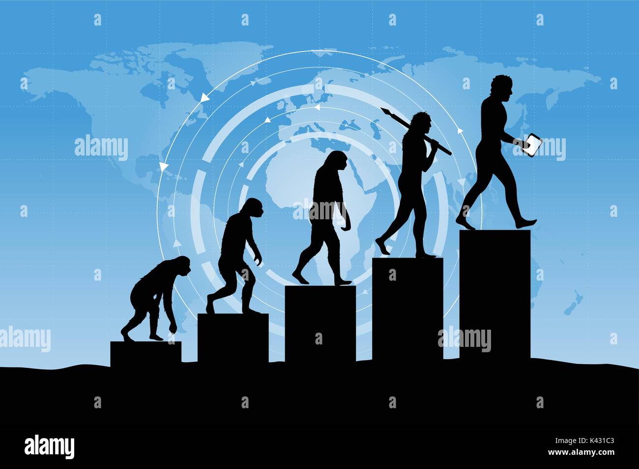 Wie Beeinflusst Der Mensch Die Evolution Dynamische evolution Stock-Vektorgrafiken kaufen - Alamy