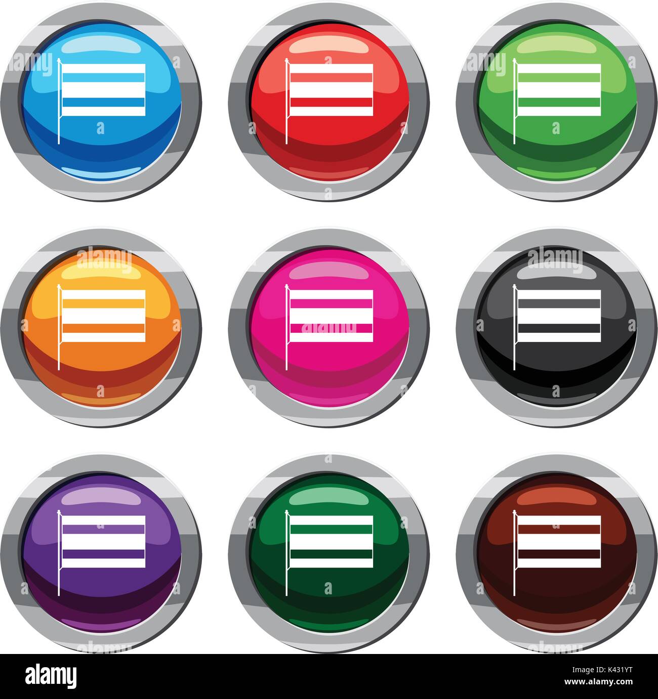 Flag 9 Sammlung Stock Vektor