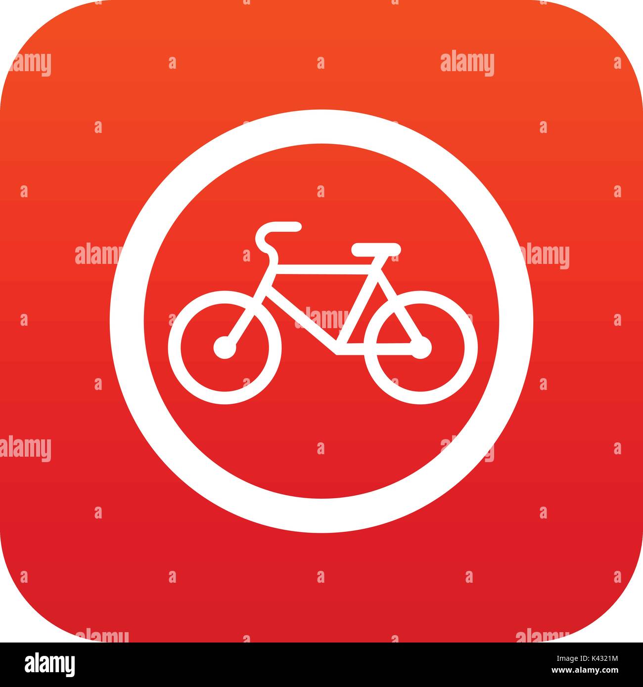 Reisen mit dem Fahrrad ist verboten Verkehrsschild Symbol digital Rot  Stock-Vektorgrafik - Alamy