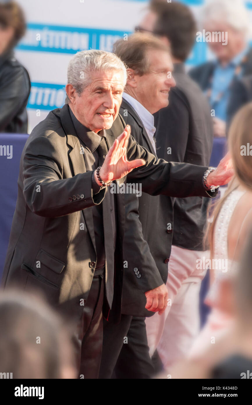 Der französische Regisseur Claude Lelouch auf dem roten Teppich am 43 Deauville American Film Festival, am 2. September 2017 in Deauville, Frankreich Stockfoto