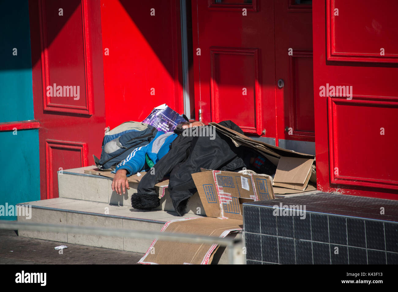 Rough Sleepers in Brighton City Centre. Credit: Terry Applin Stockfoto