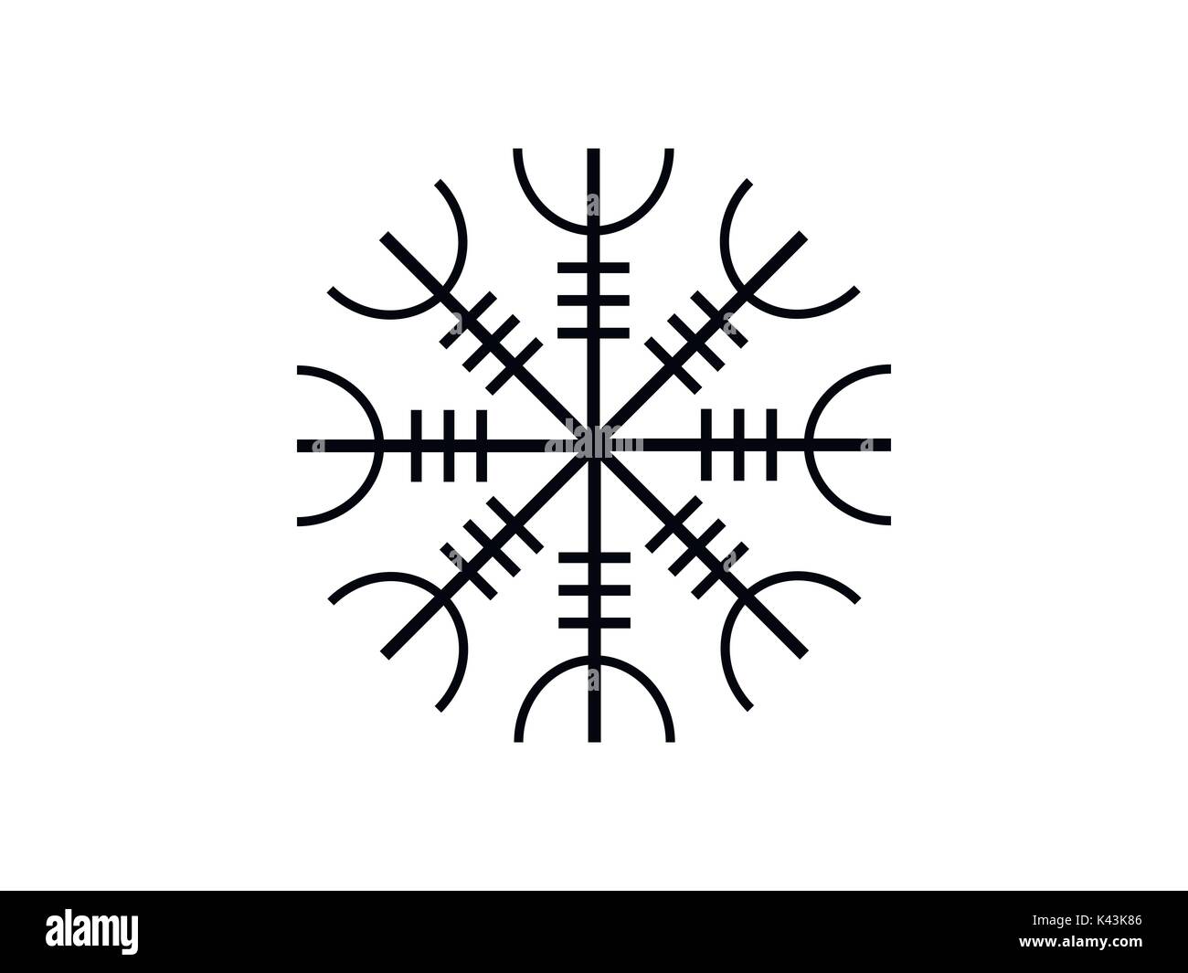Galdrastafir. Isländische Symbol, verschlungenen Runen. Vector Illustration Stock Vektor