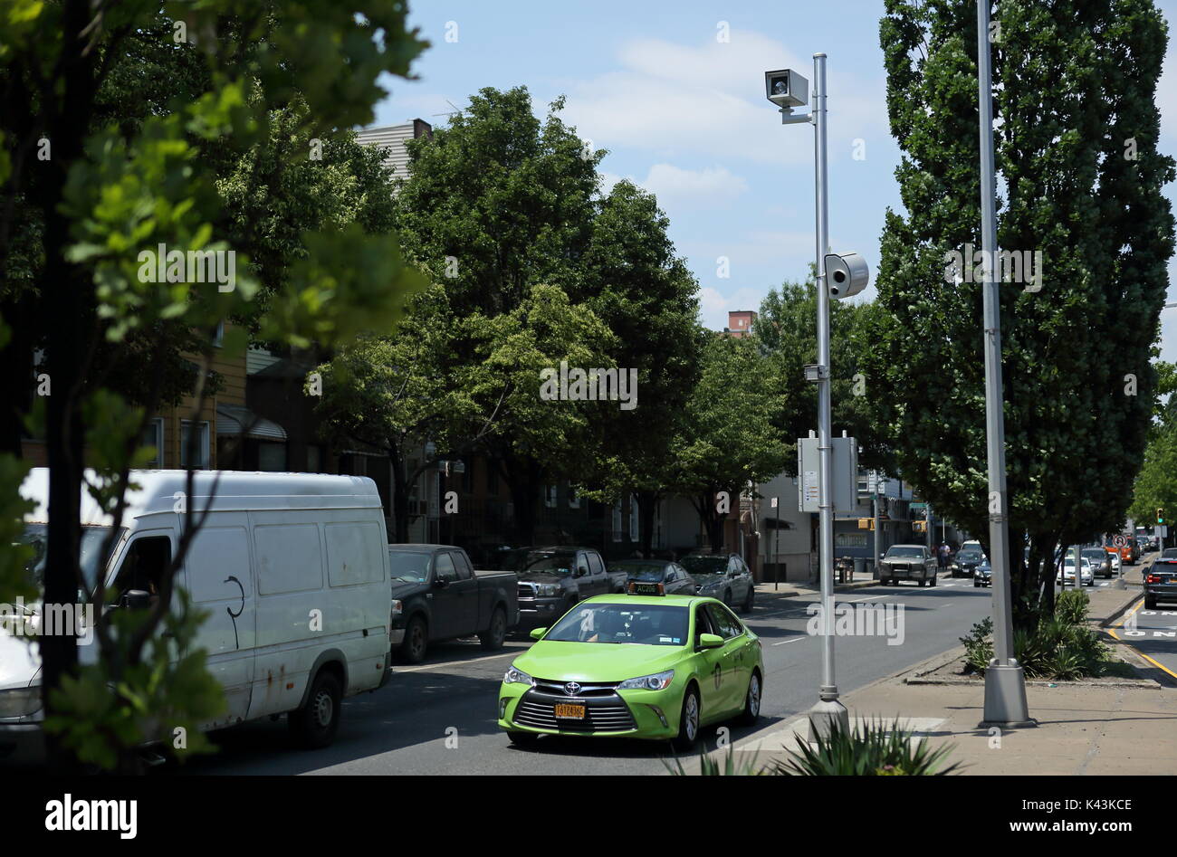 Eine Geschwindigkeit Kamera in Greenpoint, Brooklyn, New York am 10. Juni 2017. Stockfoto