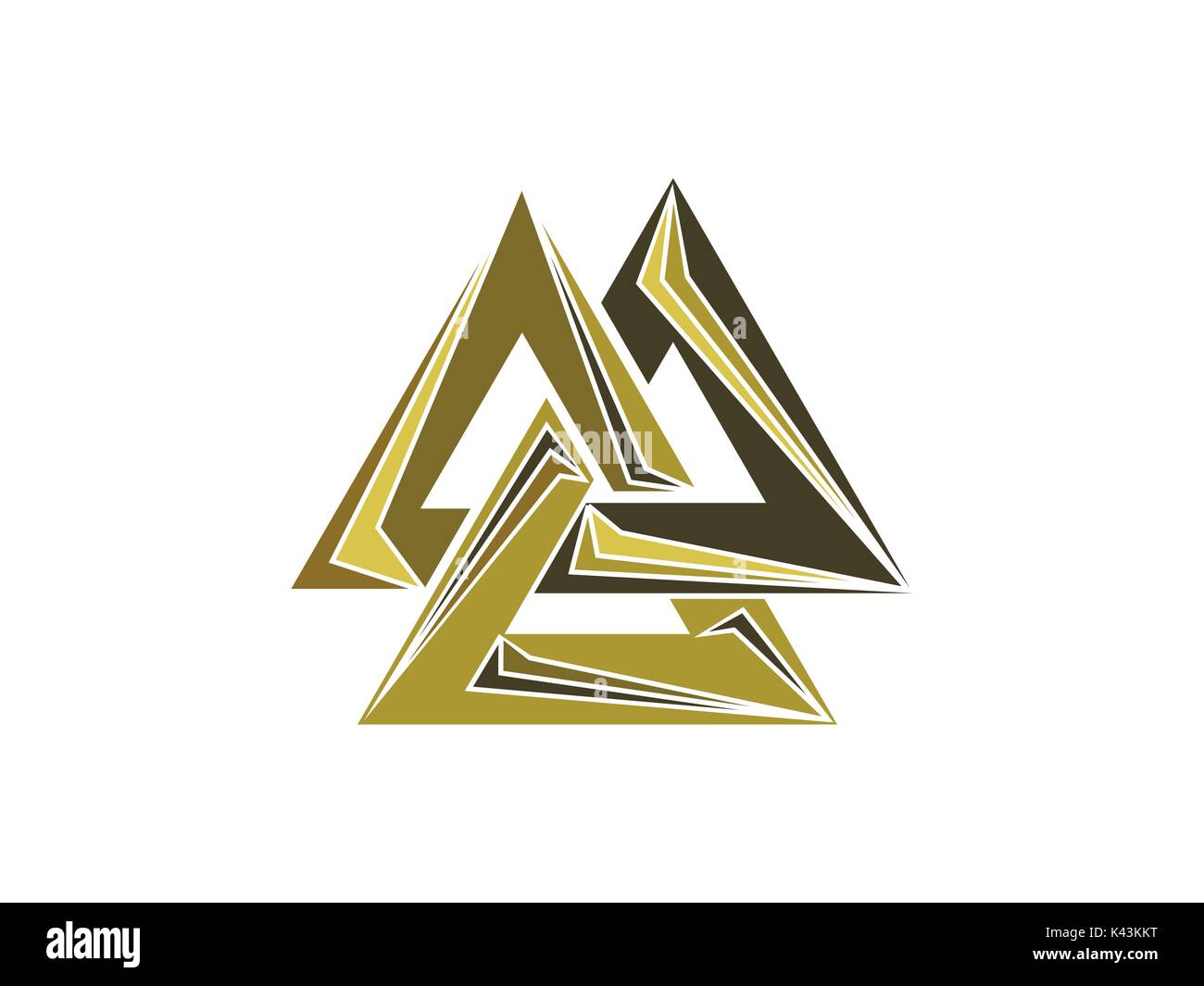 Valknut Ist Ein Symbol Fur Das Ende Des Welt Des Baumes Yggdrasil Zeichen Der Gott Odin Der Nordischen Kultur Dreieck Logo Vector Illustration Stock Vektorgrafik Alamy