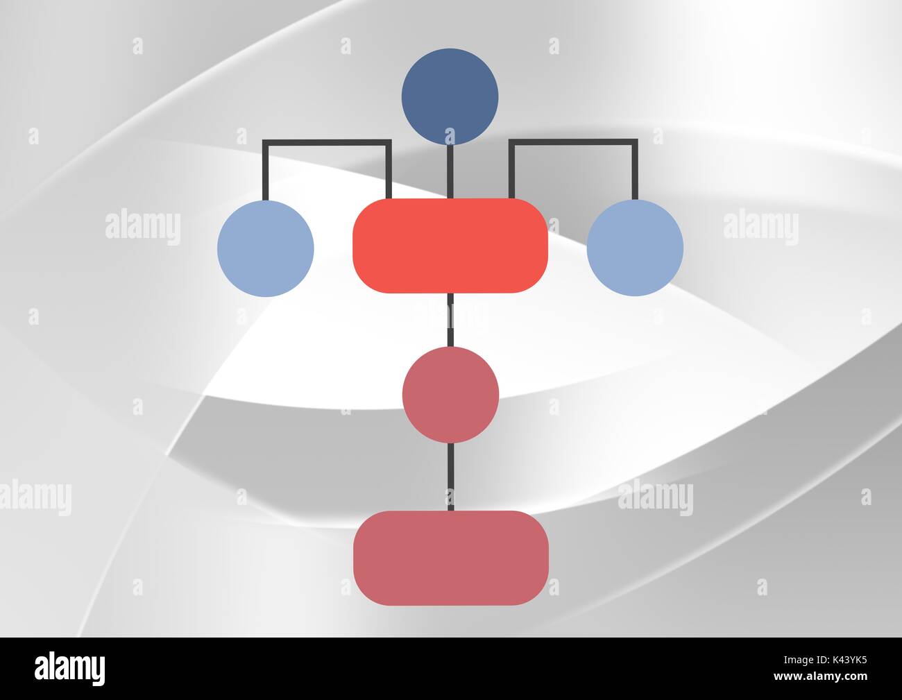Digital composite von bunten Mind Map über hellen Hintergrund Stockfoto