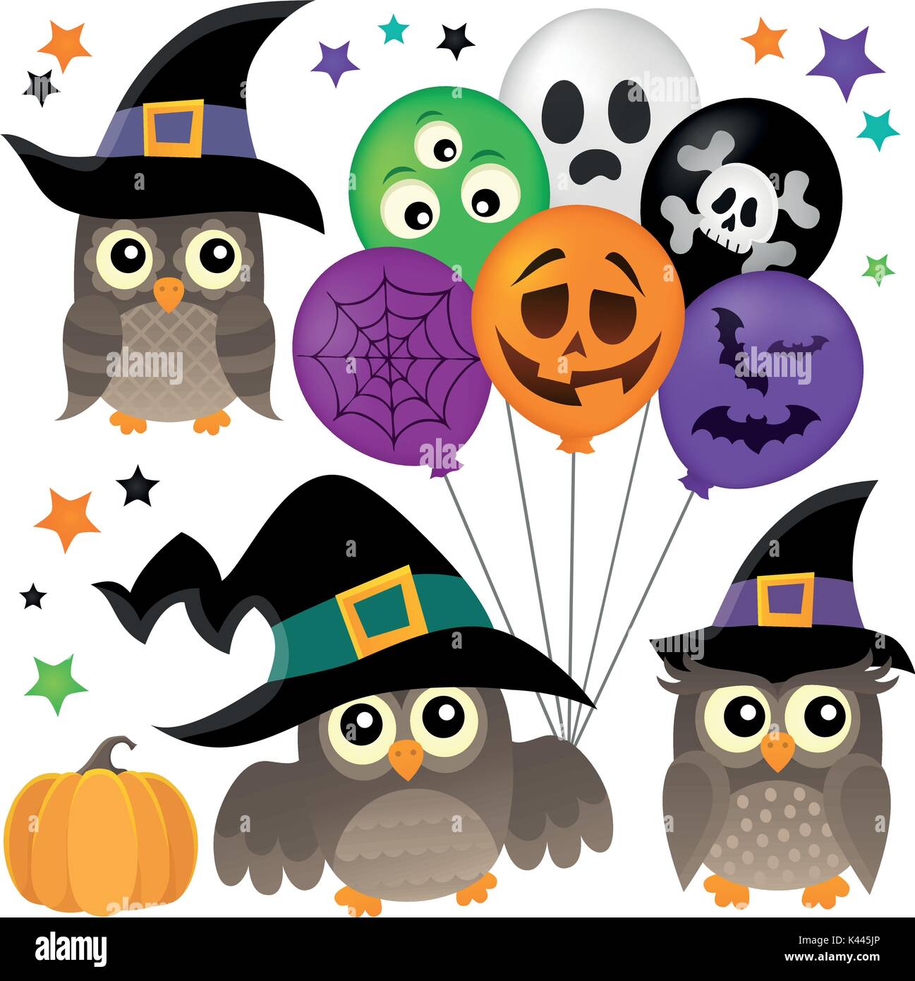 Halloween Eulen thematische Sammlung 1-eps 10 Vector Illustration. Stock Vektor