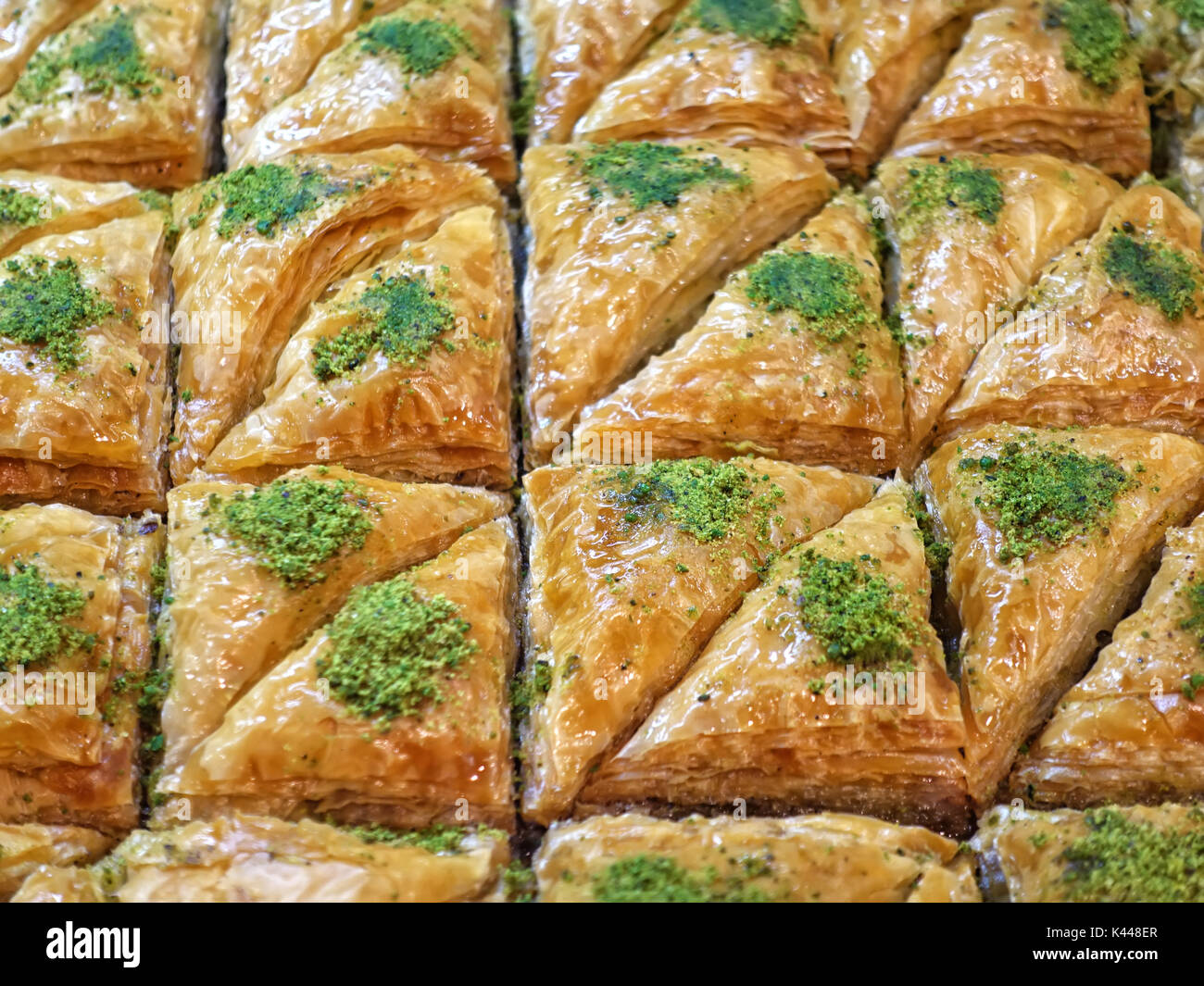 Süße Nachspeise Baklava wie Hintergrund, der östlichen Kultur Stockfoto