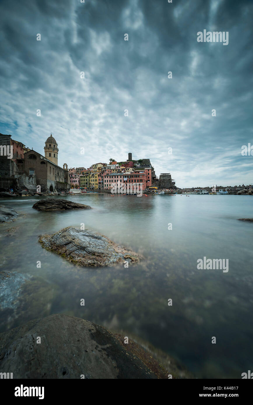 Vernazza, Cinque Terre, Ligurien Region, Provinz La Spezia, Italien, Europa, Ligurisches Meer Stockfoto