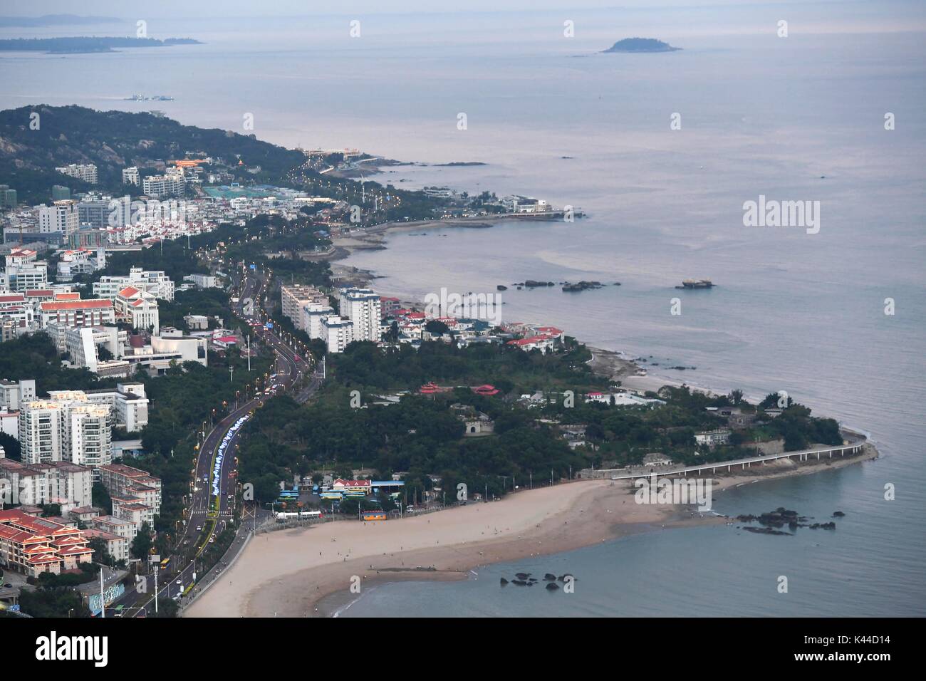 Xiamen. 4. Sep 2017. Foto auf Sept. 4, 2017 zeigt die Landschaft von Xiamen, Host City für die BRICS-Gipfel 2017, im Südosten der chinesischen Provinz Fujian. Credit: Chen Yehua/Xinhua/Alamy leben Nachrichten Stockfoto