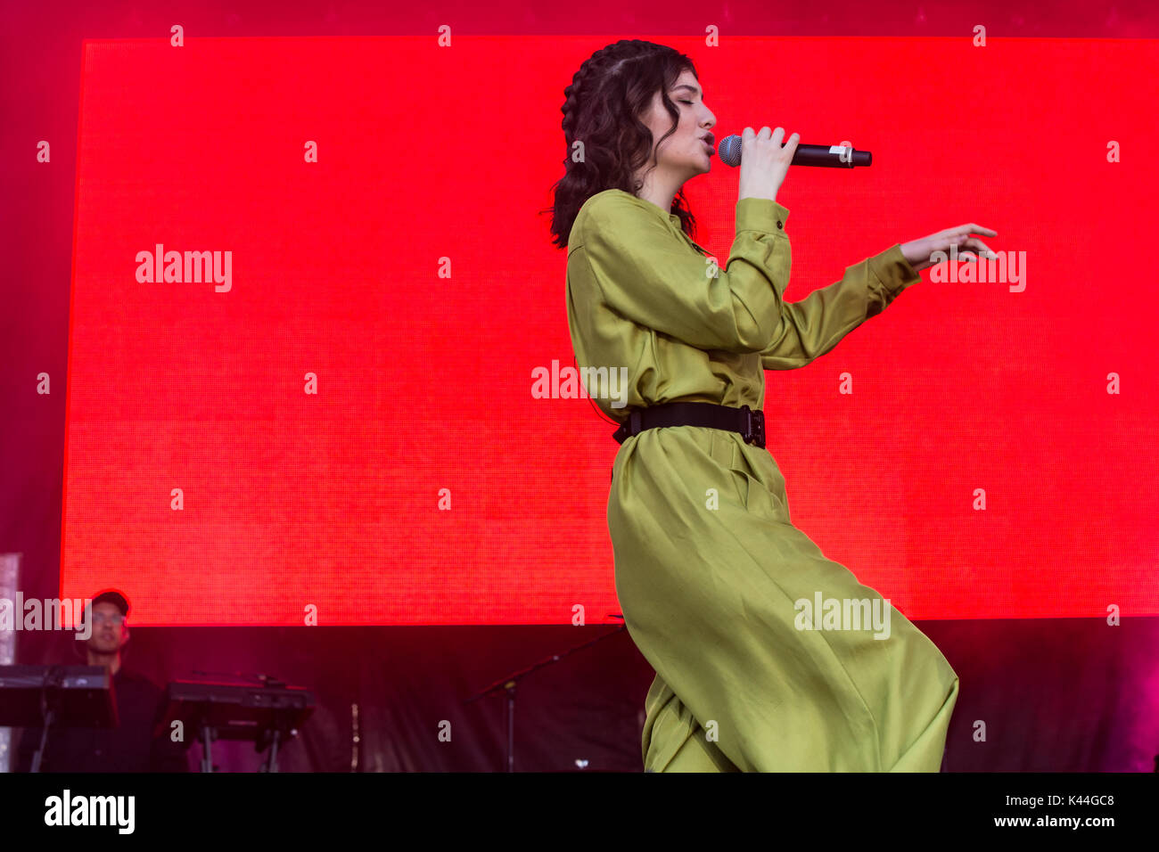 Vancouver, Kanada. 03 Sep, 2017. Vancouver, Kanada. 3. Sep 2017. Neuseeland Singer-Songwriter Lorde durchführen am iHeartRadio Beach Ball an der PNE Amphitheater in Vancouver, BC, Kanada. Credit: Jamie Taylor/Alamy Leben Nachrichten. Stockfoto