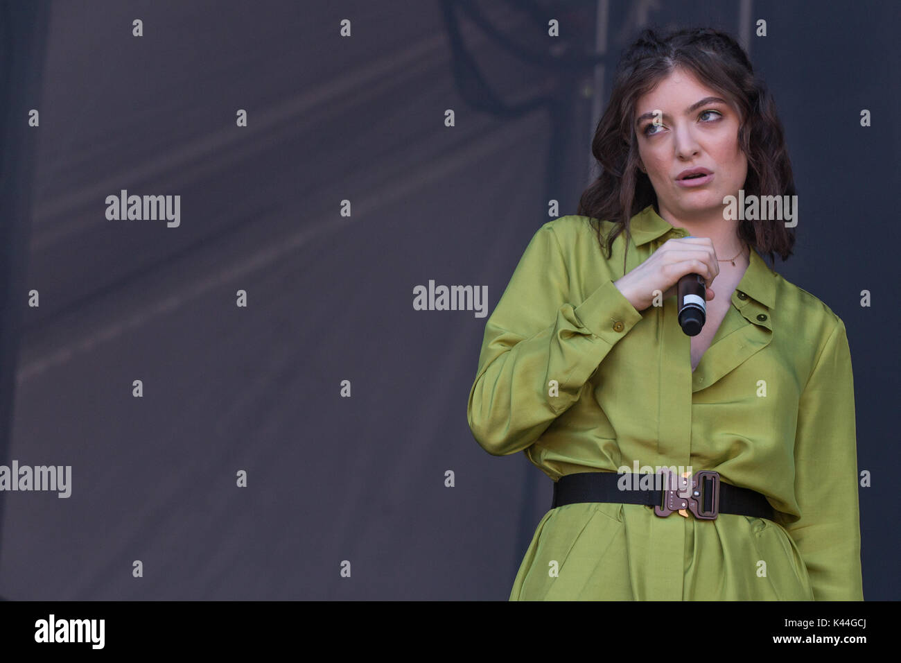 Vancouver, Kanada. 03 Sep, 2017. Vancouver, Kanada. 3. Sep 2017. Neuseeland Singer-Songwriter Lorde durchführen am iHeartRadio Beach Ball an der PNE Amphitheater in Vancouver, BC, Kanada. Credit: Jamie Taylor/Alamy Leben Nachrichten. Stockfoto