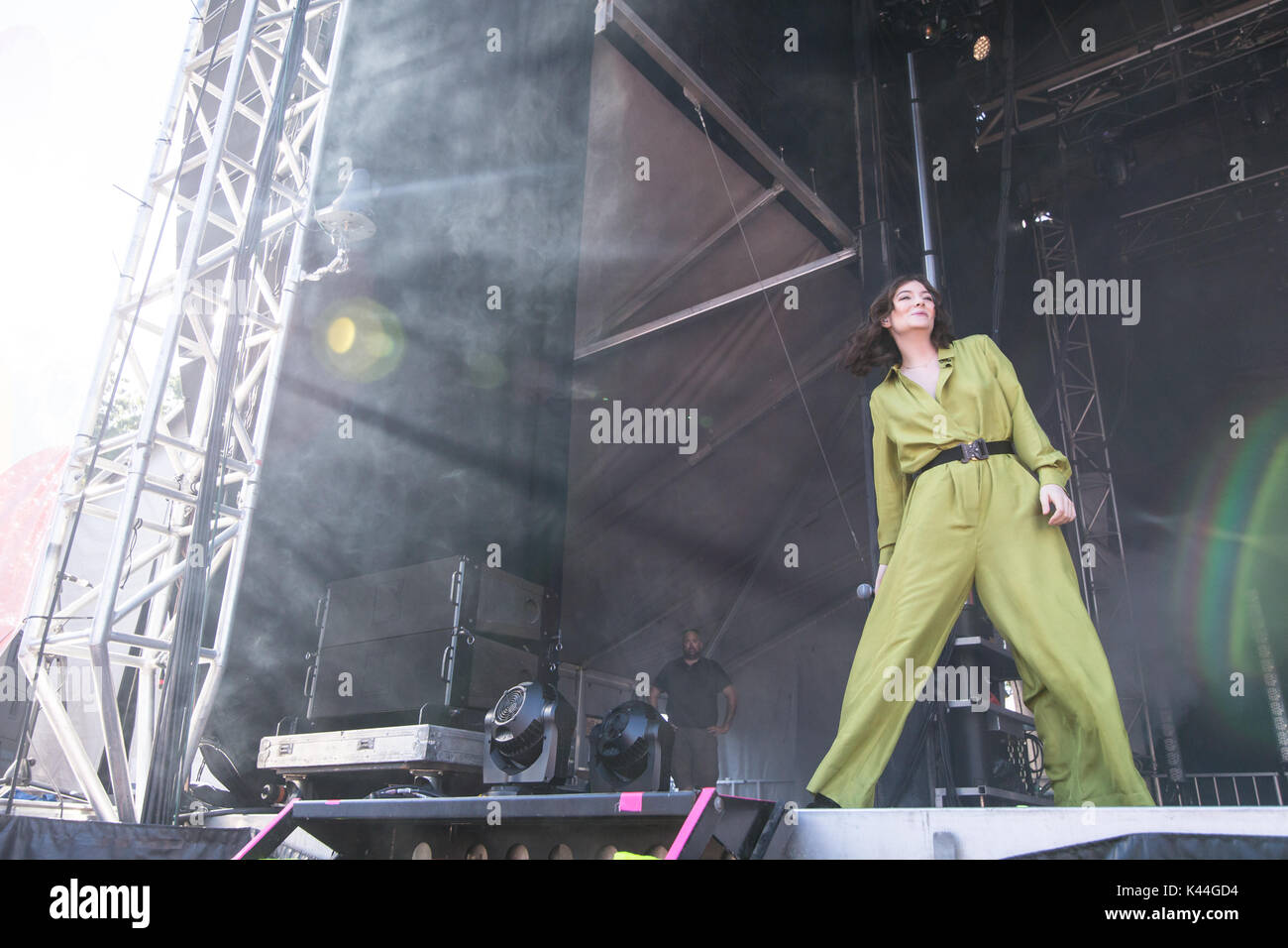 Vancouver, Kanada. 03 Sep, 2017. Vancouver, Kanada. 3. Sep 2017. Neuseeland Singer-Songwriter Lorde durchführen am iHeartRadio Beach Ball an der PNE Amphitheater in Vancouver, BC, Kanada. Credit: Jamie Taylor/Alamy Leben Nachrichten. Stockfoto
