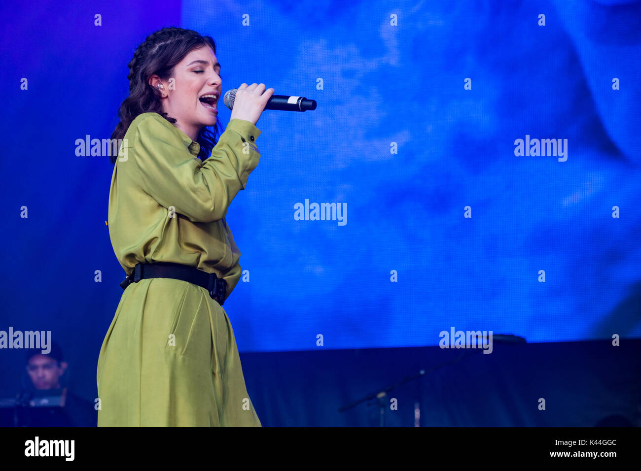 Vancouver, Kanada. 03 Sep, 2017. Vancouver, Kanada. 3. Sep 2017. Neuseeland Singer-Songwriter Lorde durchführen am iHeartRadio Beach Ball an der PNE Amphitheater in Vancouver, BC, Kanada. Credit: Jamie Taylor/Alamy Leben Nachrichten. Stockfoto