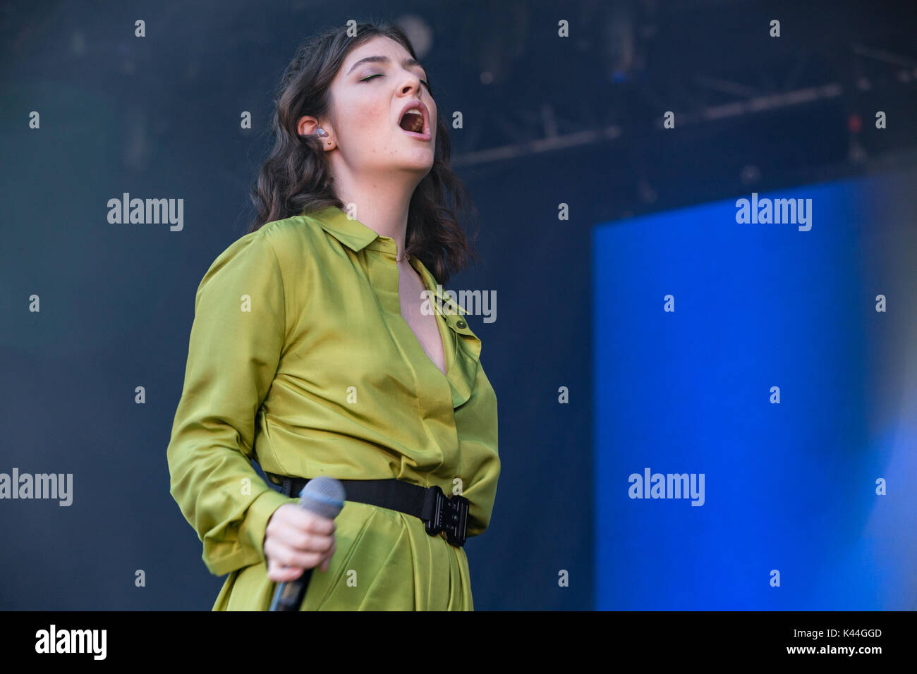 Vancouver, Kanada. 03 Sep, 2017. Vancouver, Kanada. 3. Sep 2017. Neuseeland Singer-Songwriter Lorde durchführen am iHeartRadio Beach Ball an der PNE Amphitheater in Vancouver, BC, Kanada. Credit: Jamie Taylor/Alamy Leben Nachrichten. Stockfoto