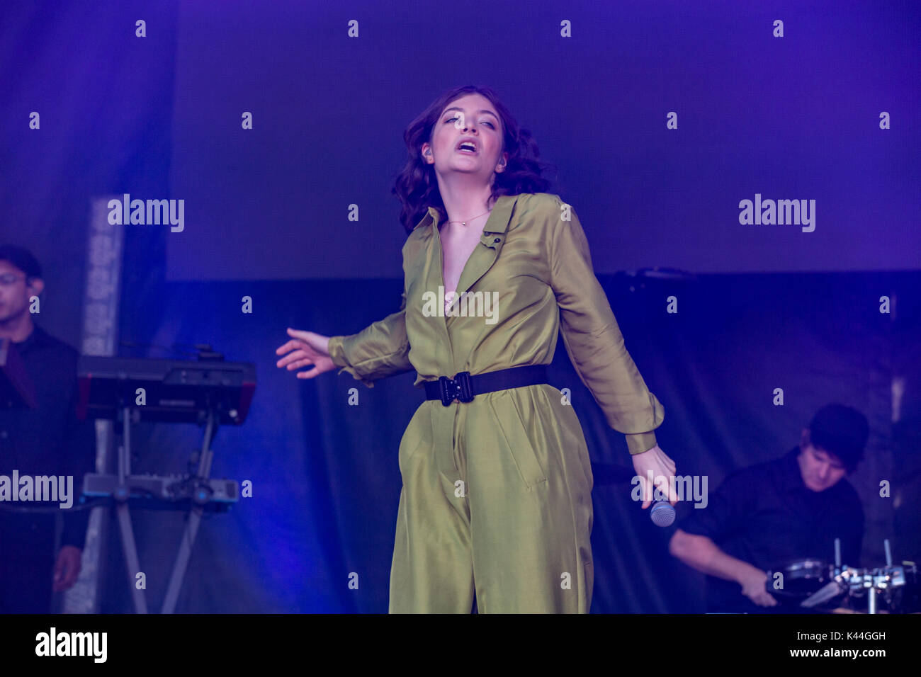 Vancouver, Kanada. 03 Sep, 2017. Vancouver, Kanada. 3. Sep 2017. Neuseeland Singer-Songwriter Lorde durchführen am iHeartRadio Beach Ball an der PNE Amphitheater in Vancouver, BC, Kanada. Credit: Jamie Taylor/Alamy Leben Nachrichten. Stockfoto