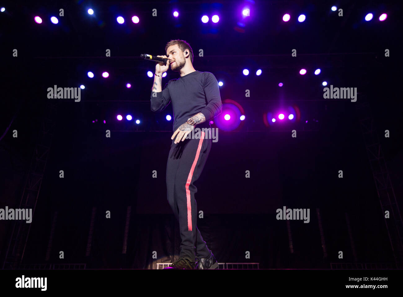 Vancouver, Kanada. 03 Sep, 2017. Vancouver, Kanada. 3. Sep 2017. Englischer Sänger Liam Payne von einer Richtung Ruhm durchführen am iHeartRadio Beach Ball an der PNE Amphitheater in Vancouver, BC, Kanada. Credit: Jamie Taylor/Alamy Leben Nachrichten. Stockfoto