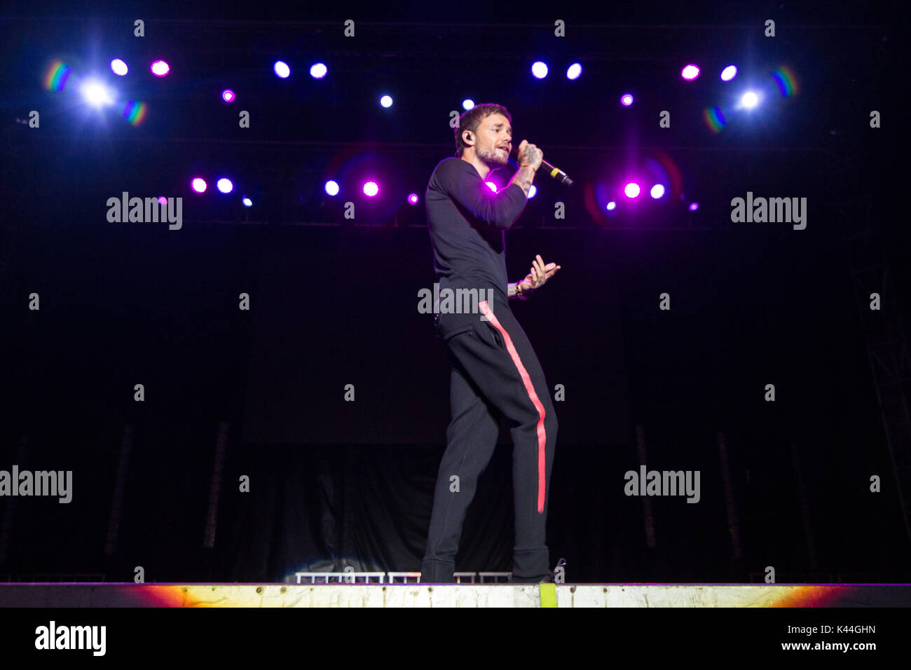 Vancouver, Kanada. 03 Sep, 2017. Vancouver, Kanada. 3. Sep 2017. Englischer Sänger Liam Payne von einer Richtung Ruhm durchführen am iHeartRadio Beach Ball an der PNE Amphitheater in Vancouver, BC, Kanada. Credit: Jamie Taylor/Alamy Leben Nachrichten. Stockfoto