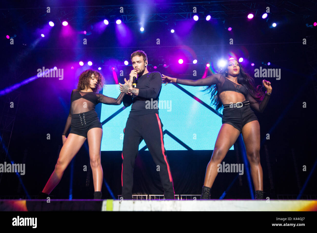 Vancouver, Kanada. 03 Sep, 2017. Vancouver, Kanada. 3. Sep 2017. Englischer Sänger Liam Payne von einer Richtung Ruhm durchführen am iHeartRadio Beach Ball an der PNE Amphitheater in Vancouver, BC, Kanada. Credit: Jamie Taylor/Alamy Leben Nachrichten. Stockfoto