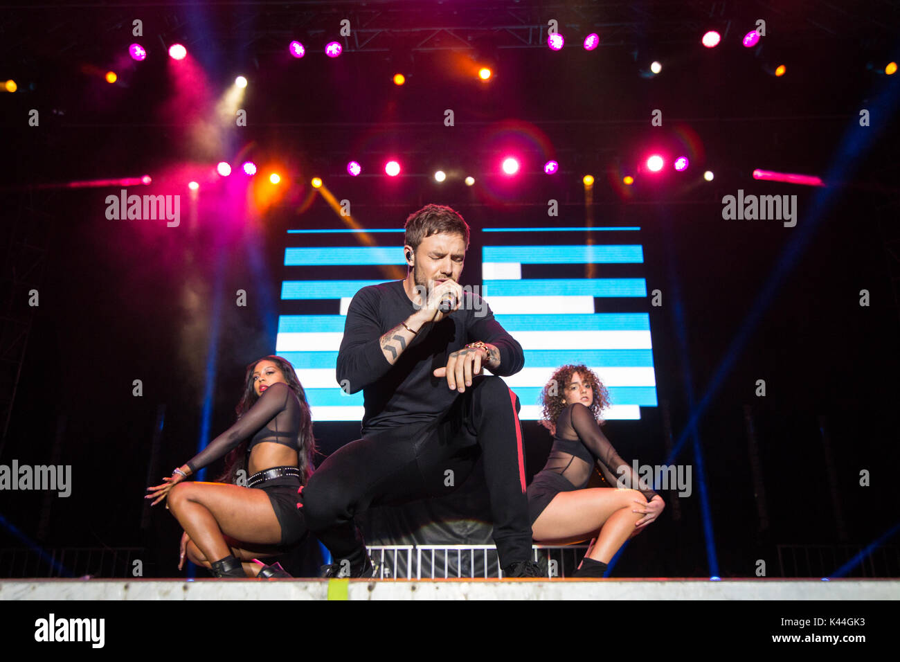 Vancouver, Kanada. 03 Sep, 2017. Vancouver, Kanada. 3. Sep 2017. Englischer Sänger Liam Payne von einer Richtung Ruhm durchführen am iHeartRadio Beach Ball an der PNE Amphitheater in Vancouver, BC, Kanada. Credit: Jamie Taylor/Alamy Leben Nachrichten. Stockfoto