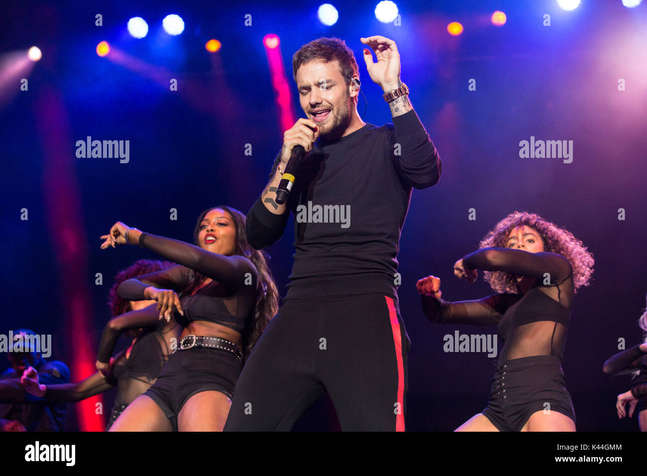 Vancouver, Kanada. 03 Sep, 2017. Vancouver, Kanada. 3. Sep 2017. Englischer Sänger Liam Payne von einer Richtung Ruhm durchführen am iHeartRadio Beach Ball an der PNE Amphitheater in Vancouver, BC, Kanada. Credit: Jamie Taylor/Alamy Leben Nachrichten. Stockfoto