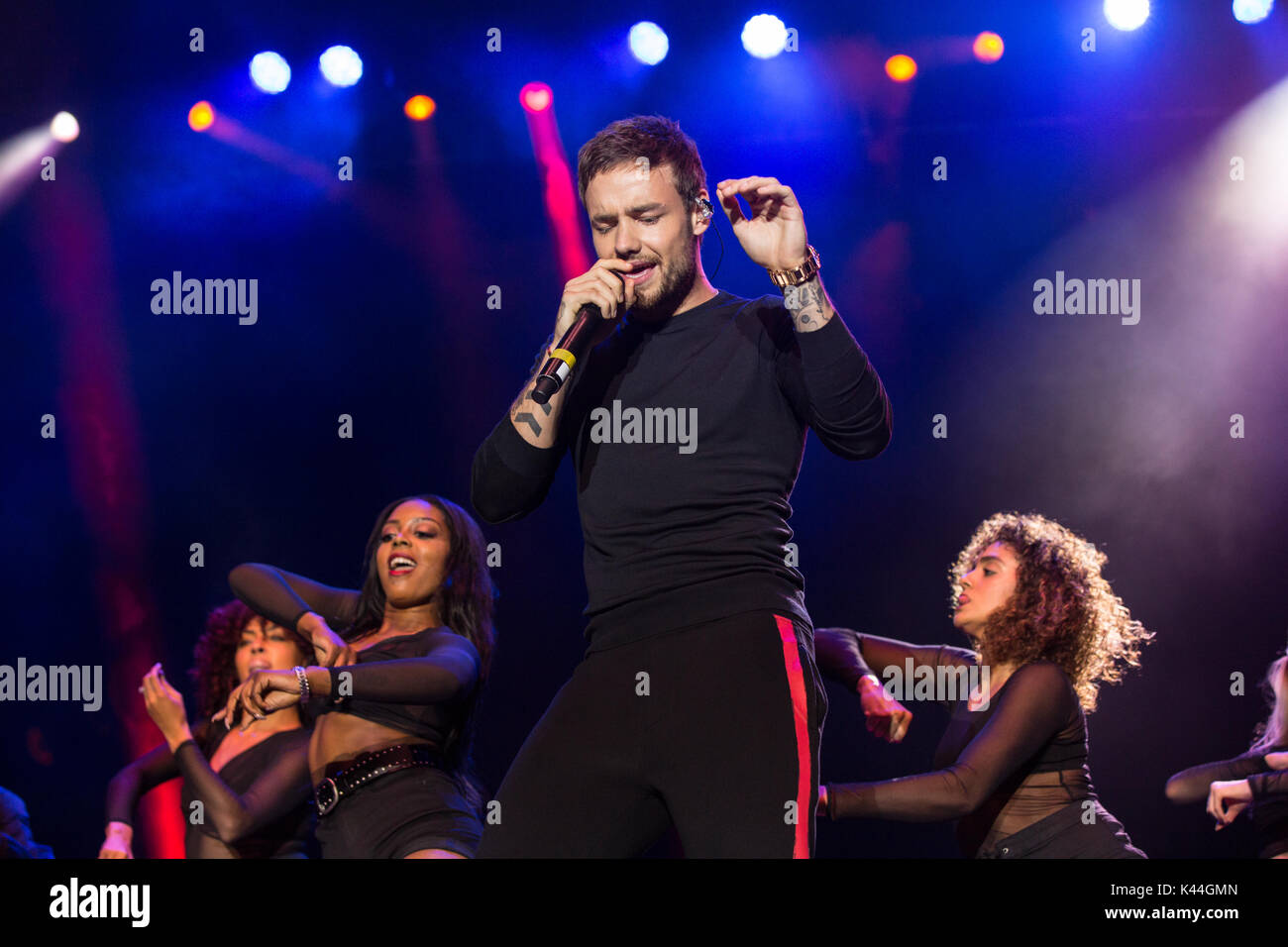 Vancouver, Kanada. 03 Sep, 2017. Vancouver, Kanada. 3. Sep 2017. Englischer Sänger Liam Payne von einer Richtung Ruhm durchführen am iHeartRadio Beach Ball an der PNE Amphitheater in Vancouver, BC, Kanada. Credit: Jamie Taylor/Alamy Leben Nachrichten. Stockfoto