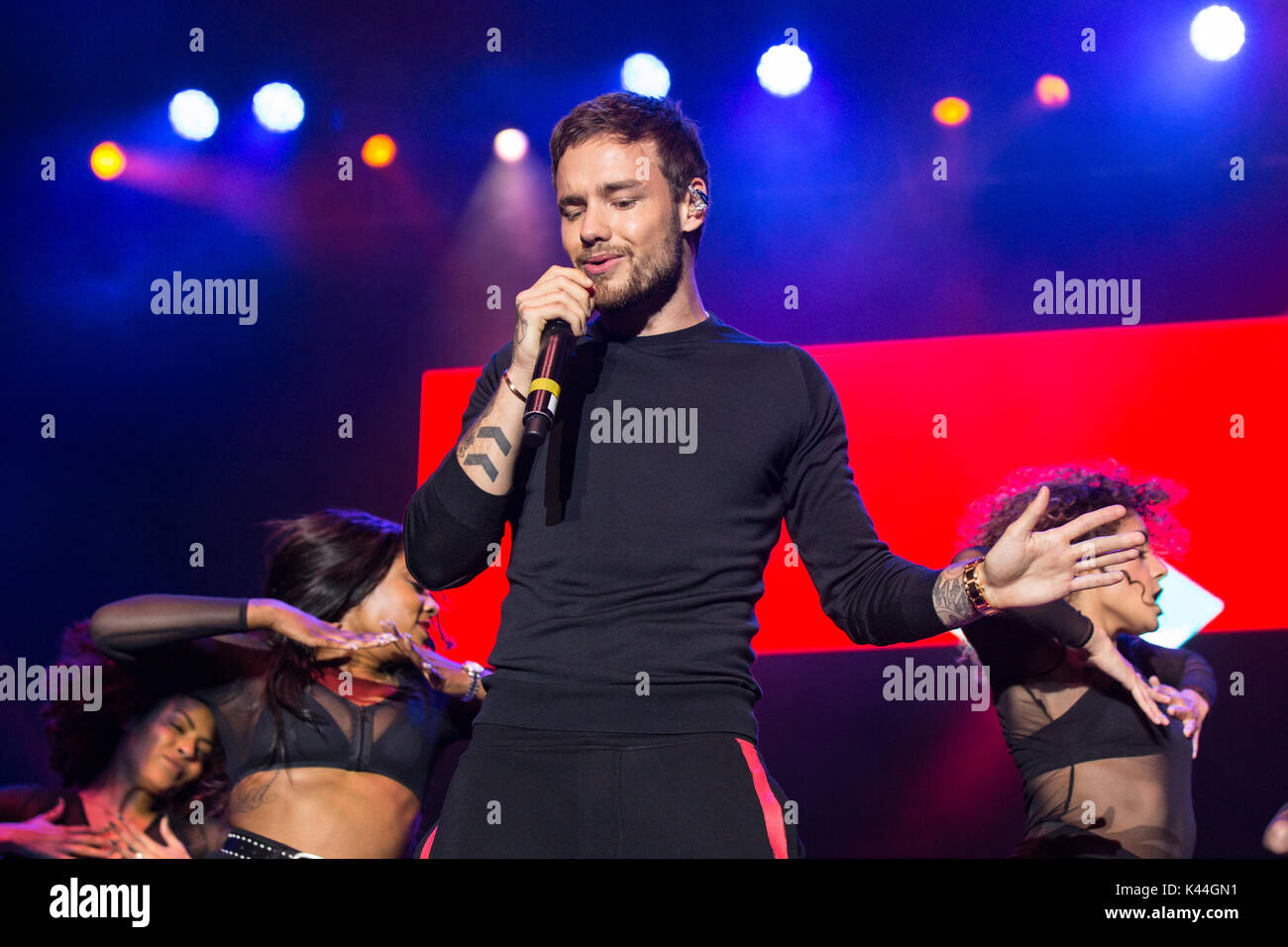 Vancouver, Kanada. 03 Sep, 2017. Vancouver, Kanada. 3. Sep 2017. Englischer Sänger Liam Payne von einer Richtung Ruhm durchführen am iHeartRadio Beach Ball an der PNE Amphitheater in Vancouver, BC, Kanada. Credit: Jamie Taylor/Alamy Leben Nachrichten. Stockfoto