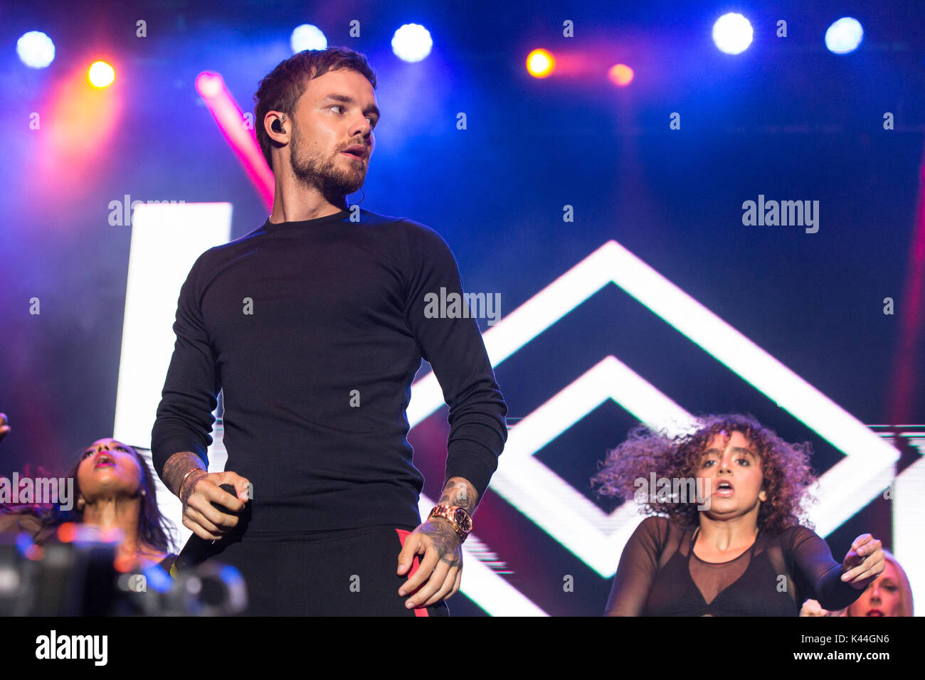 Vancouver, Kanada. 03 Sep, 2017. Vancouver, Kanada. 3. Sep 2017. Englischer Sänger Liam Payne von einer Richtung Ruhm durchführen am iHeartRadio Beach Ball an der PNE Amphitheater in Vancouver, BC, Kanada. Credit: Jamie Taylor/Alamy Leben Nachrichten. Stockfoto