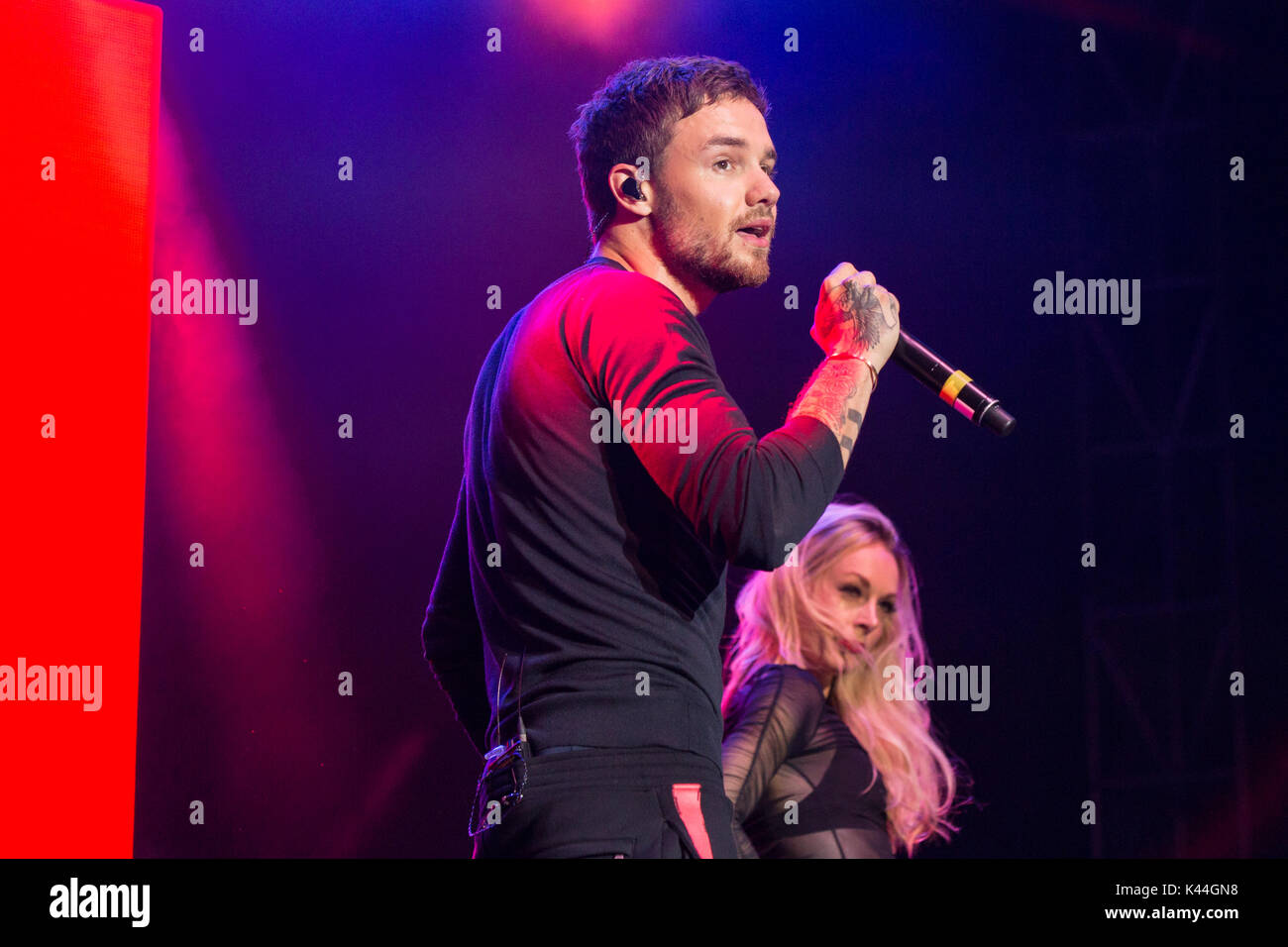 Vancouver, Kanada. 03 Sep, 2017. Vancouver, Kanada. 3. Sep 2017. Englischer Sänger Liam Payne von einer Richtung Ruhm durchführen am iHeartRadio Beach Ball an der PNE Amphitheater in Vancouver, BC, Kanada. Credit: Jamie Taylor/Alamy Leben Nachrichten. Stockfoto